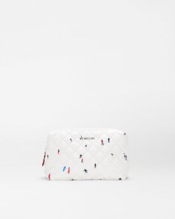 Dede Ski Print Medium Double Zip Cosmetic