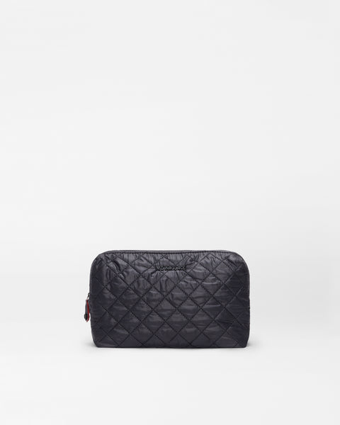 Black Medium Double Zip Cosmetic