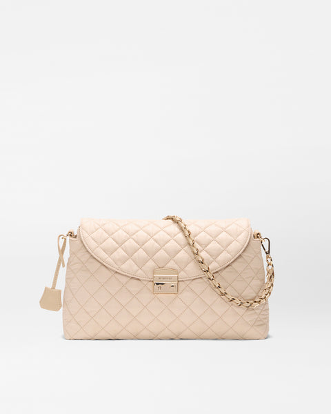 MZ Wallace Buff Ivory Crosby Lock Shoulder Bag | MZ Wallace