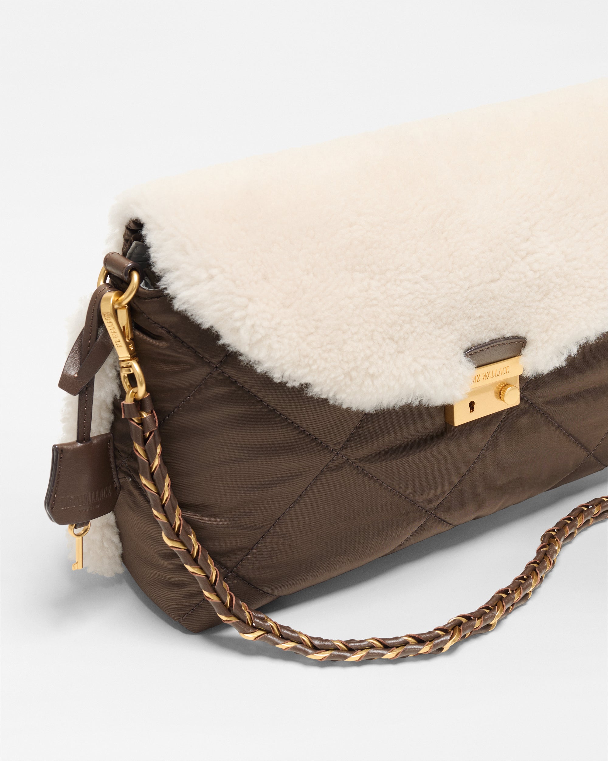 Shearling / Walnut Crosby Lock Shoulder
