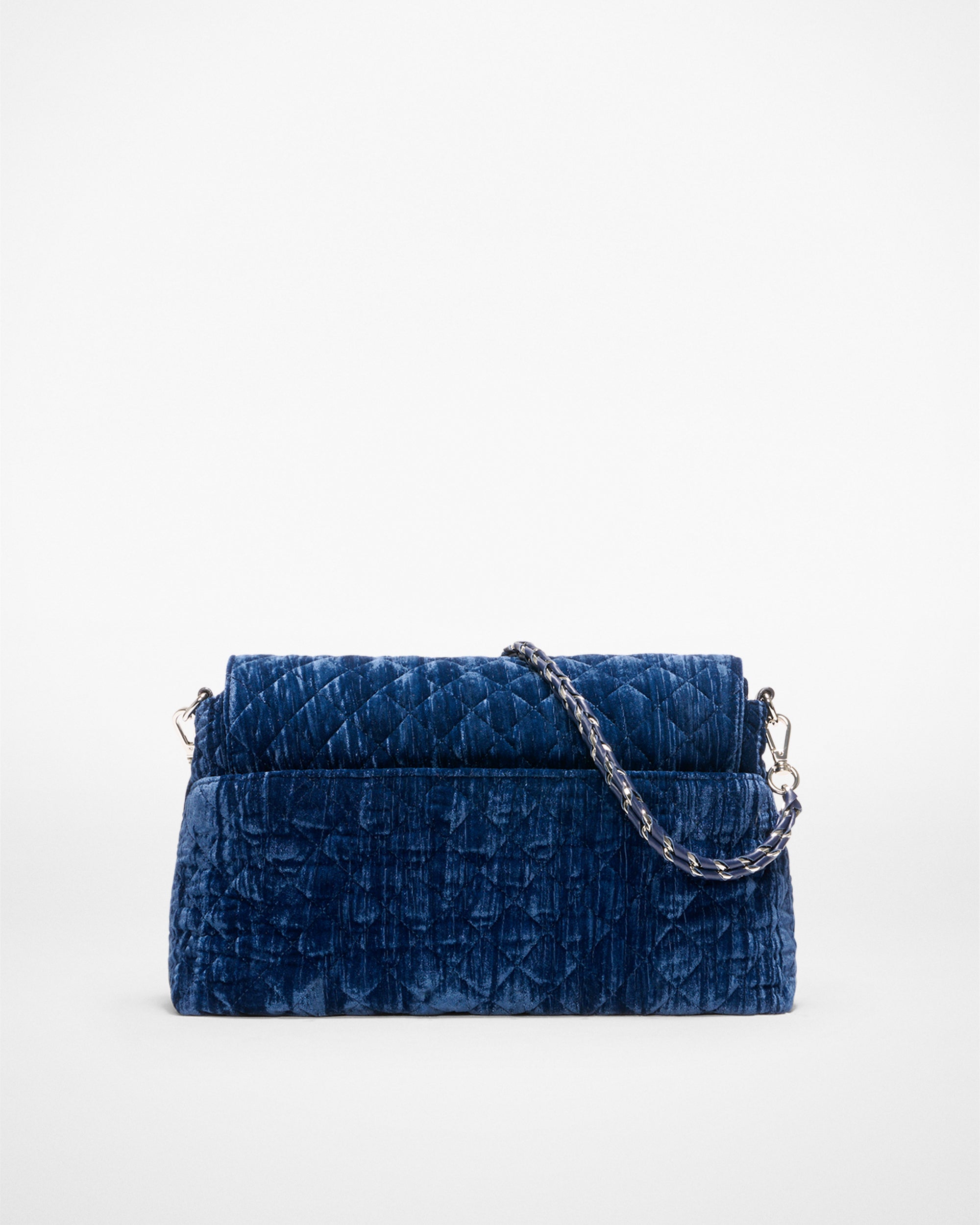 Back view of MZ Wallace Blue Velvet Bag