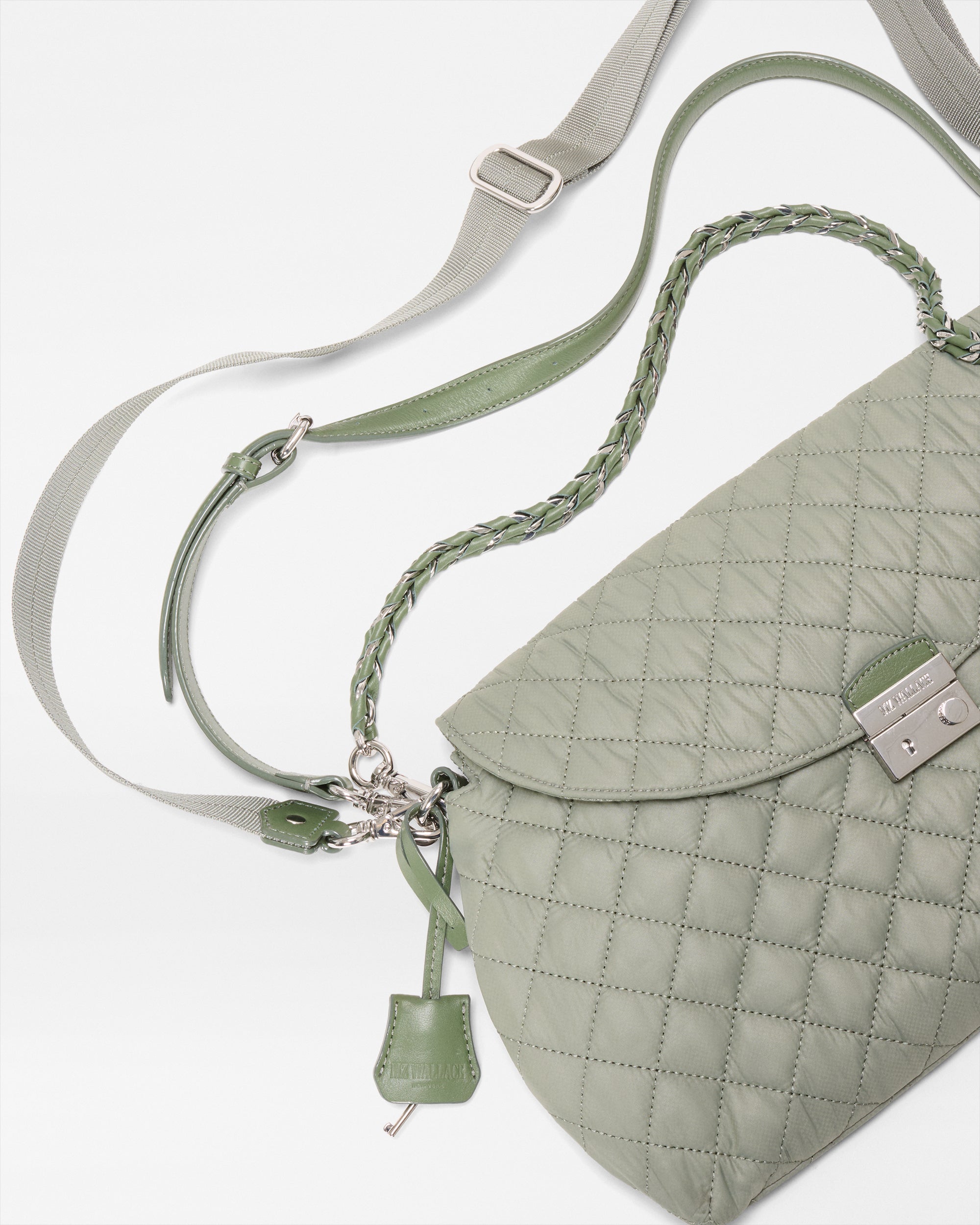 MZ Wallace Agave Green Crosby Lock Shoulder – Shoulder | MZ Wallace