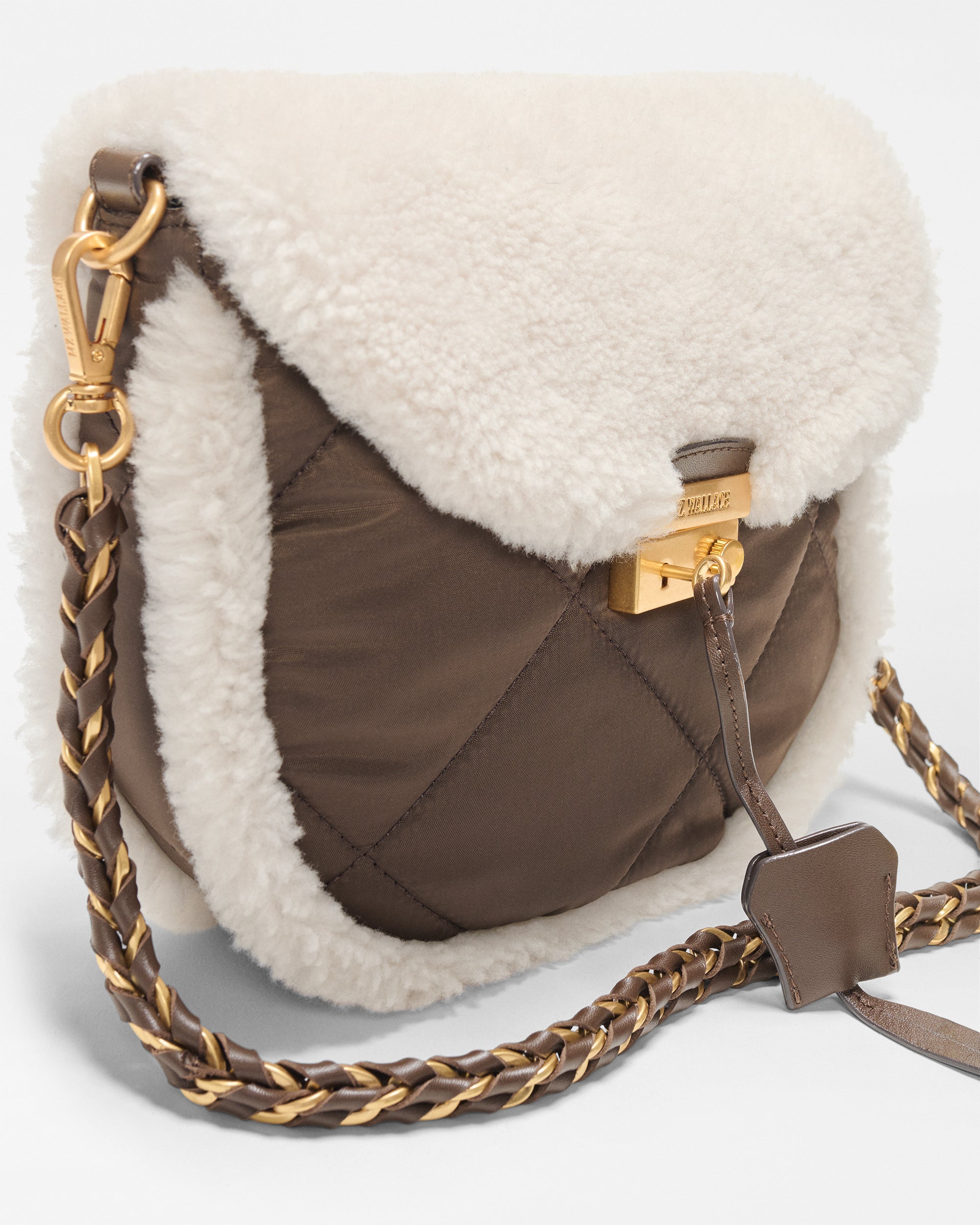 Shearling / Walnut Crosby Lock Saddle