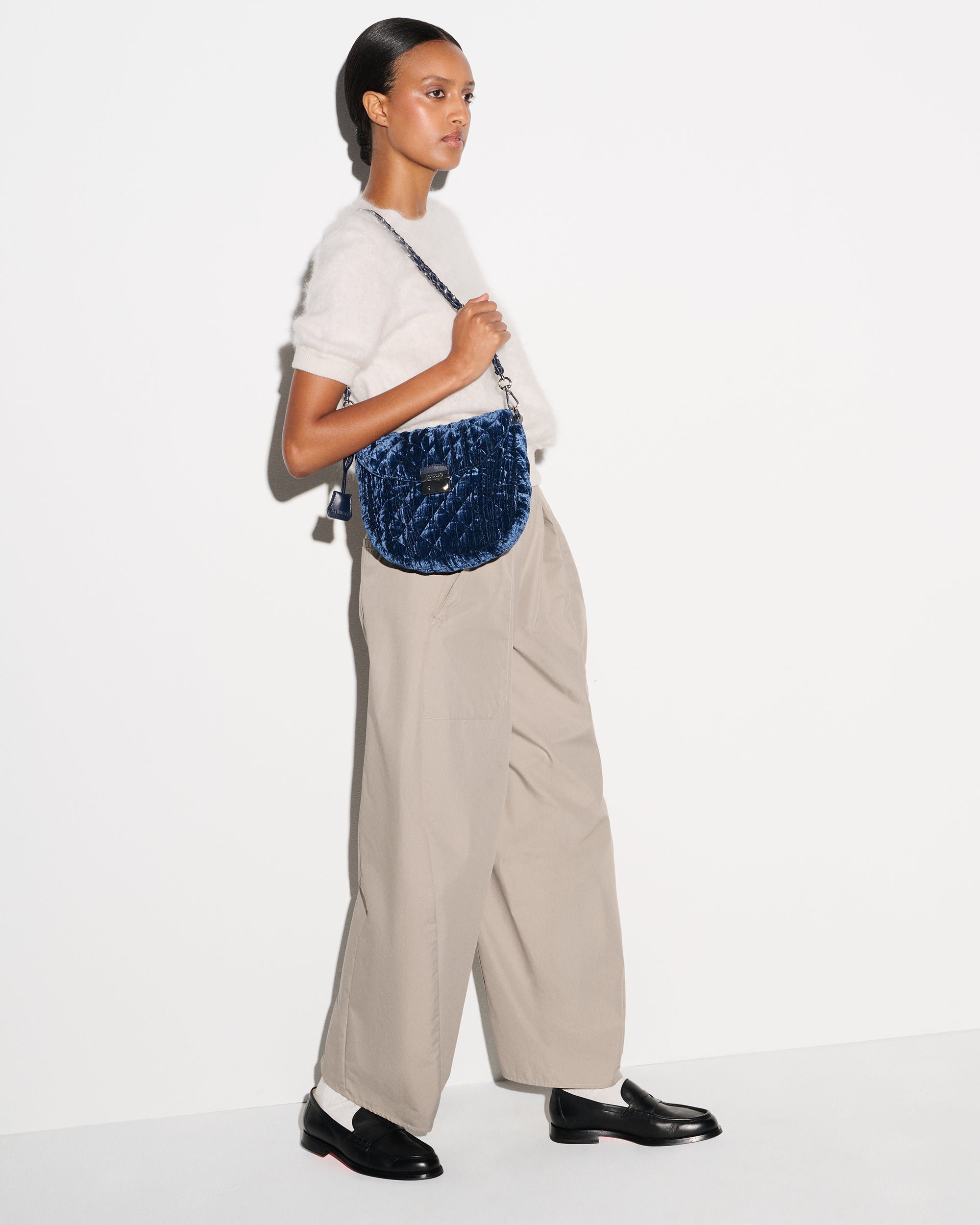 Blue Velvet Handbag Crossbody | MZ Wallace