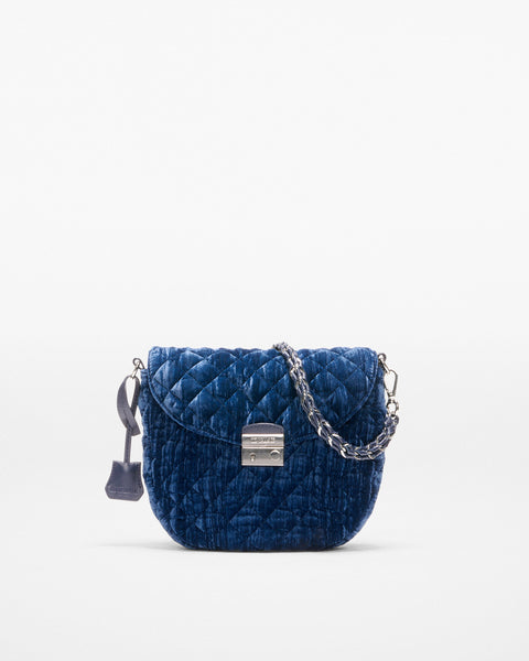 Blue Velvet Handbag Crossbody | MZ Wallace