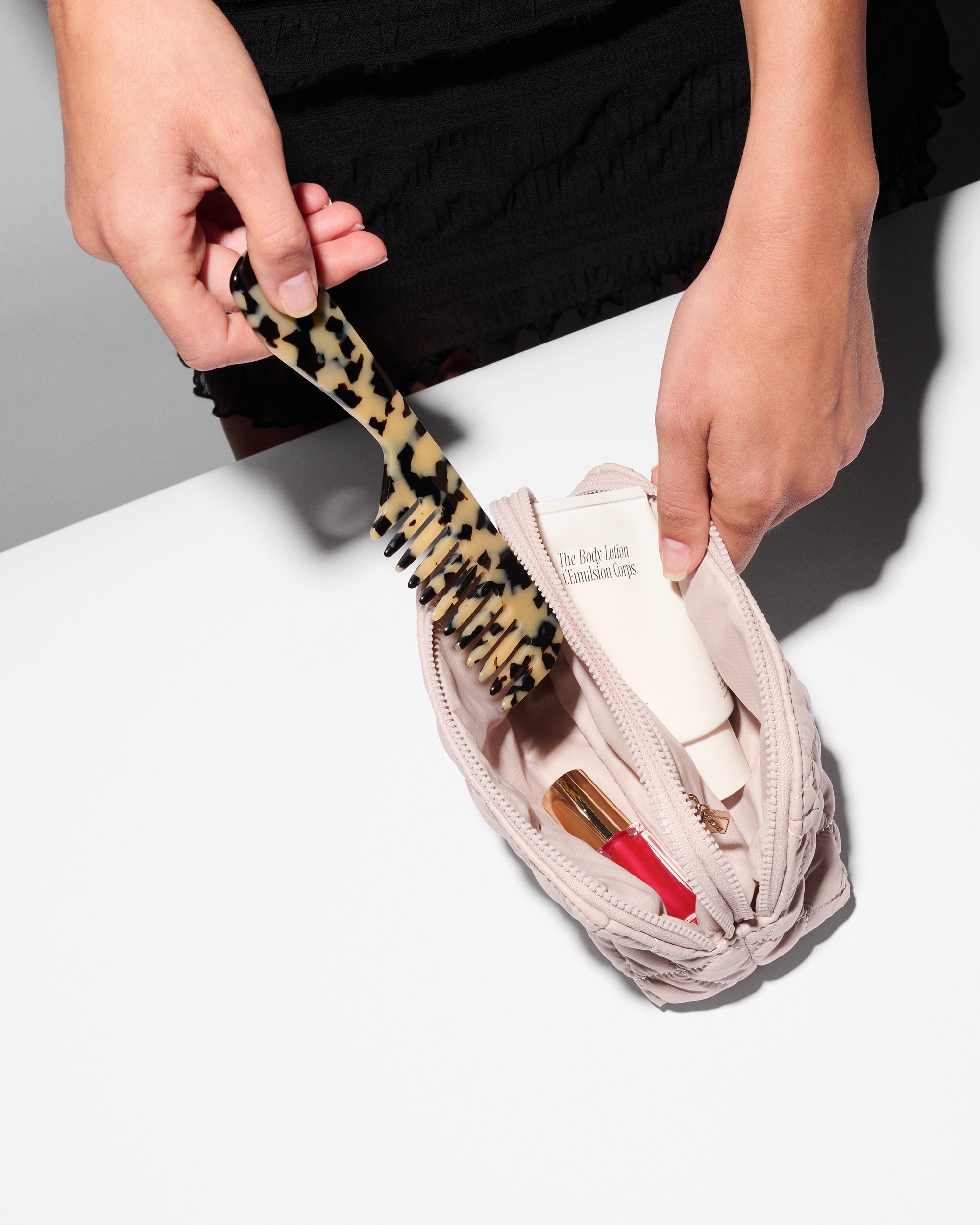 City Pink Small  Double Zip Cosmetic