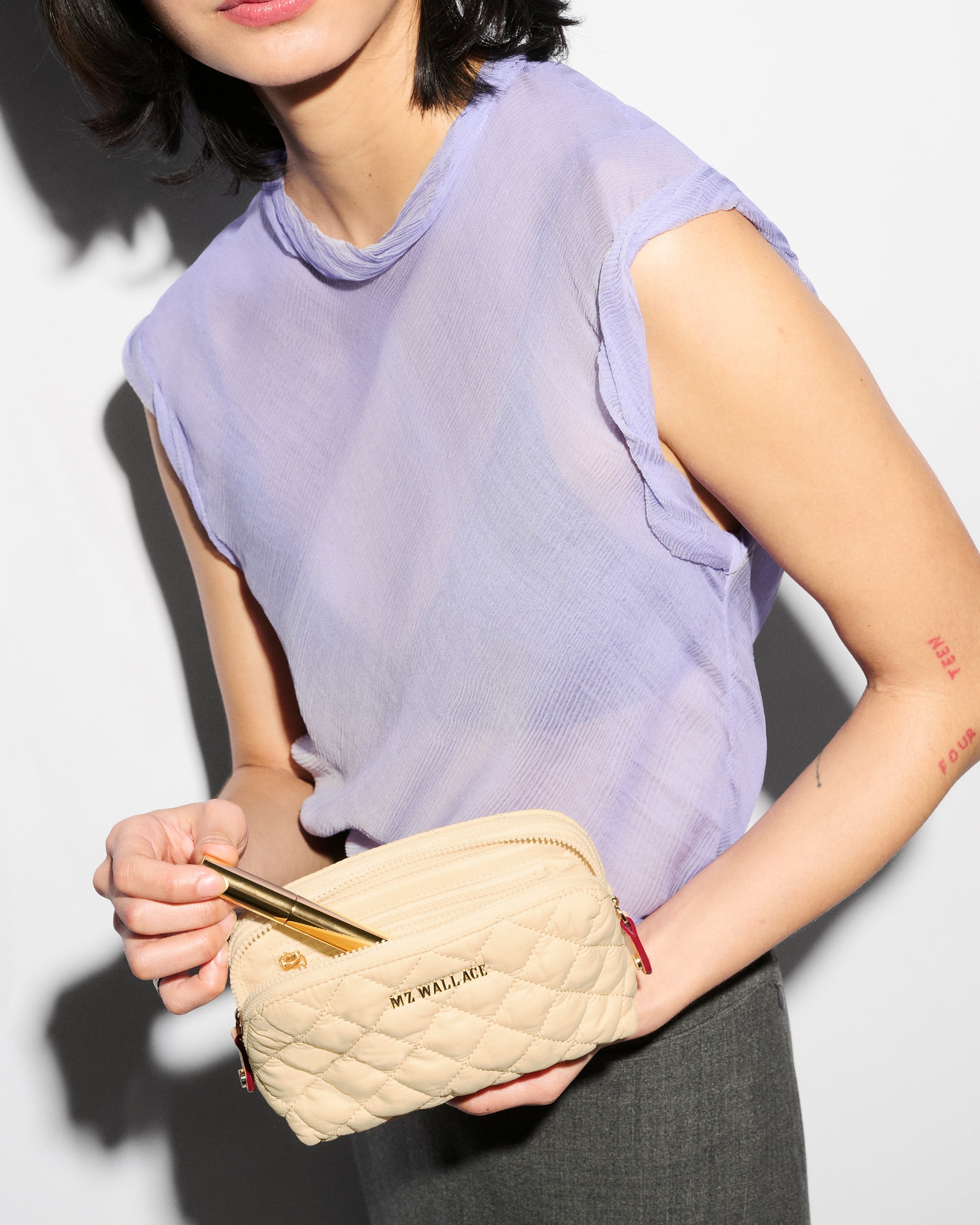 Chamomile Small Double Zip Cosmetic