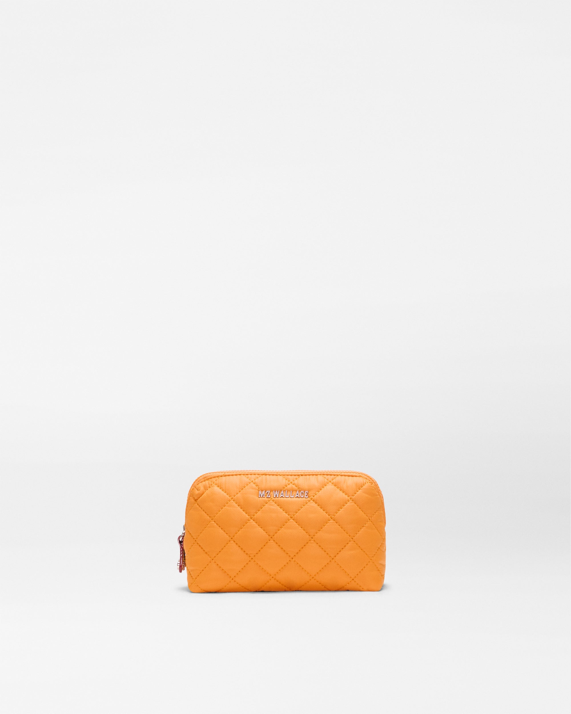 Sunset Orange Small Double Zip Cosmetic