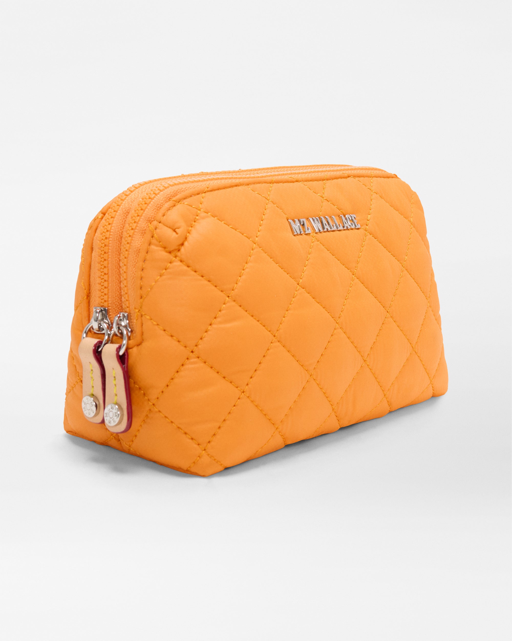 Sunset Orange Small Double Zip Cosmetic