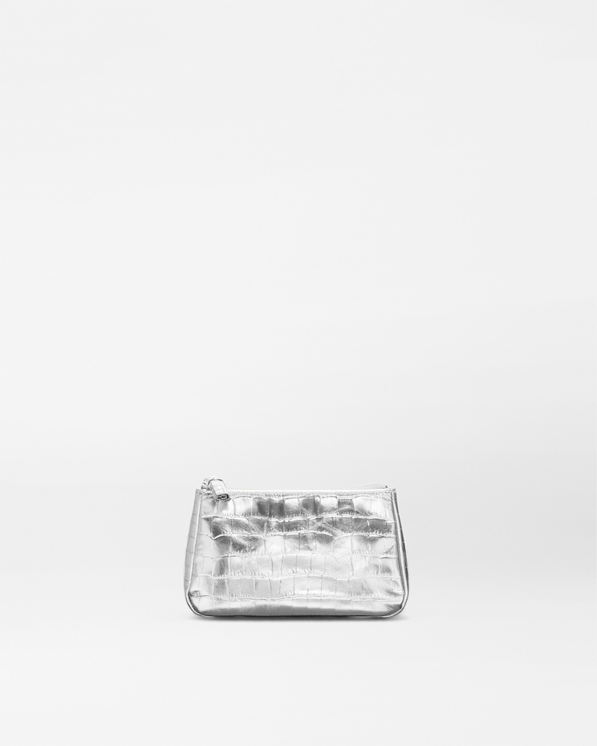 MZ Wallace | cosmetic pouch silver croc