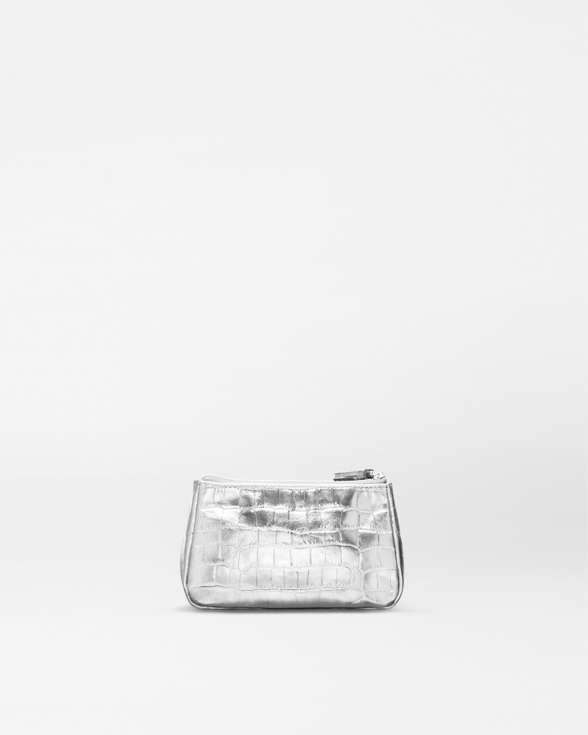 Silver Croc Effect Small Luna Cosmetic