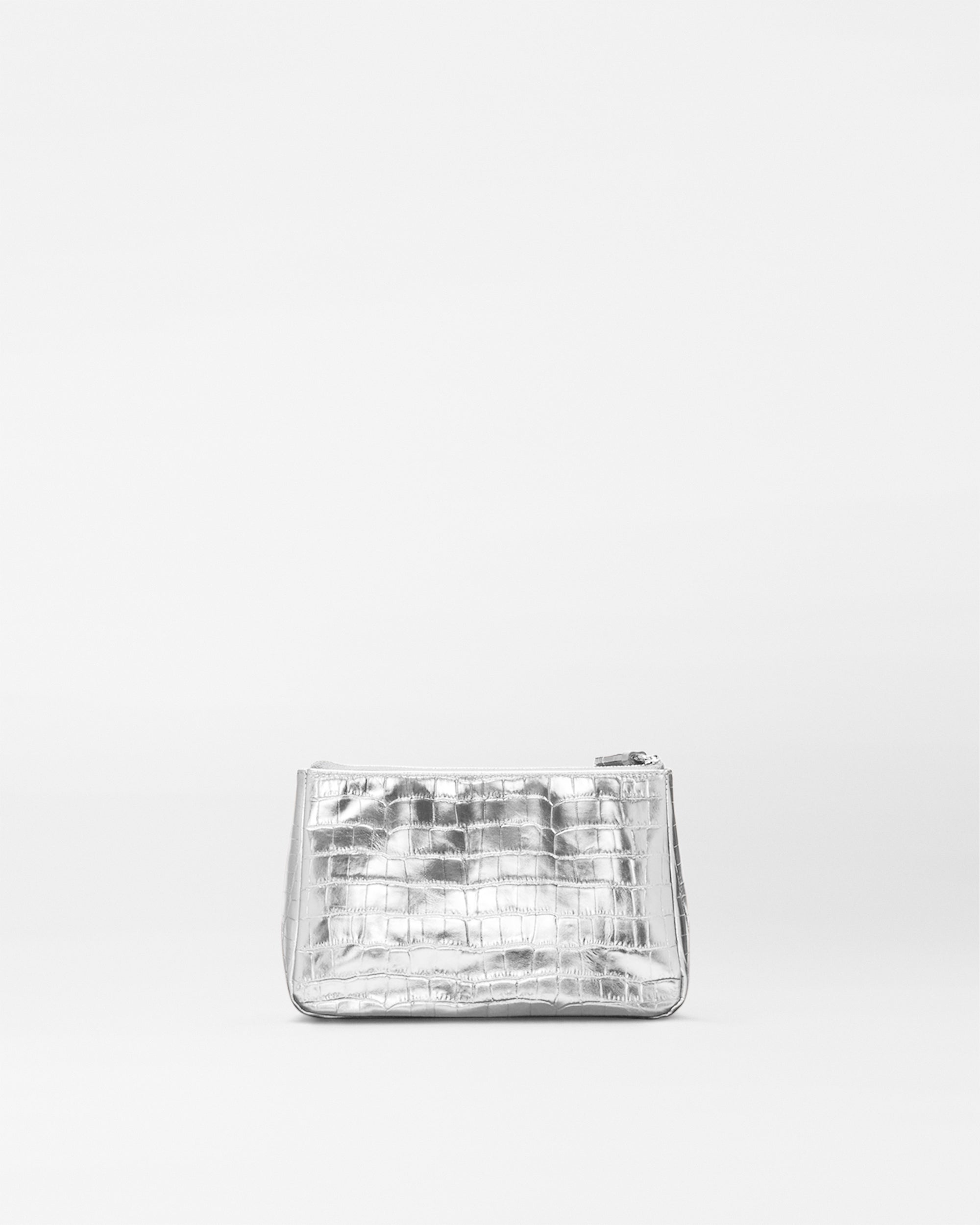 Silver Croc Effect Medium Luna Cosmetic