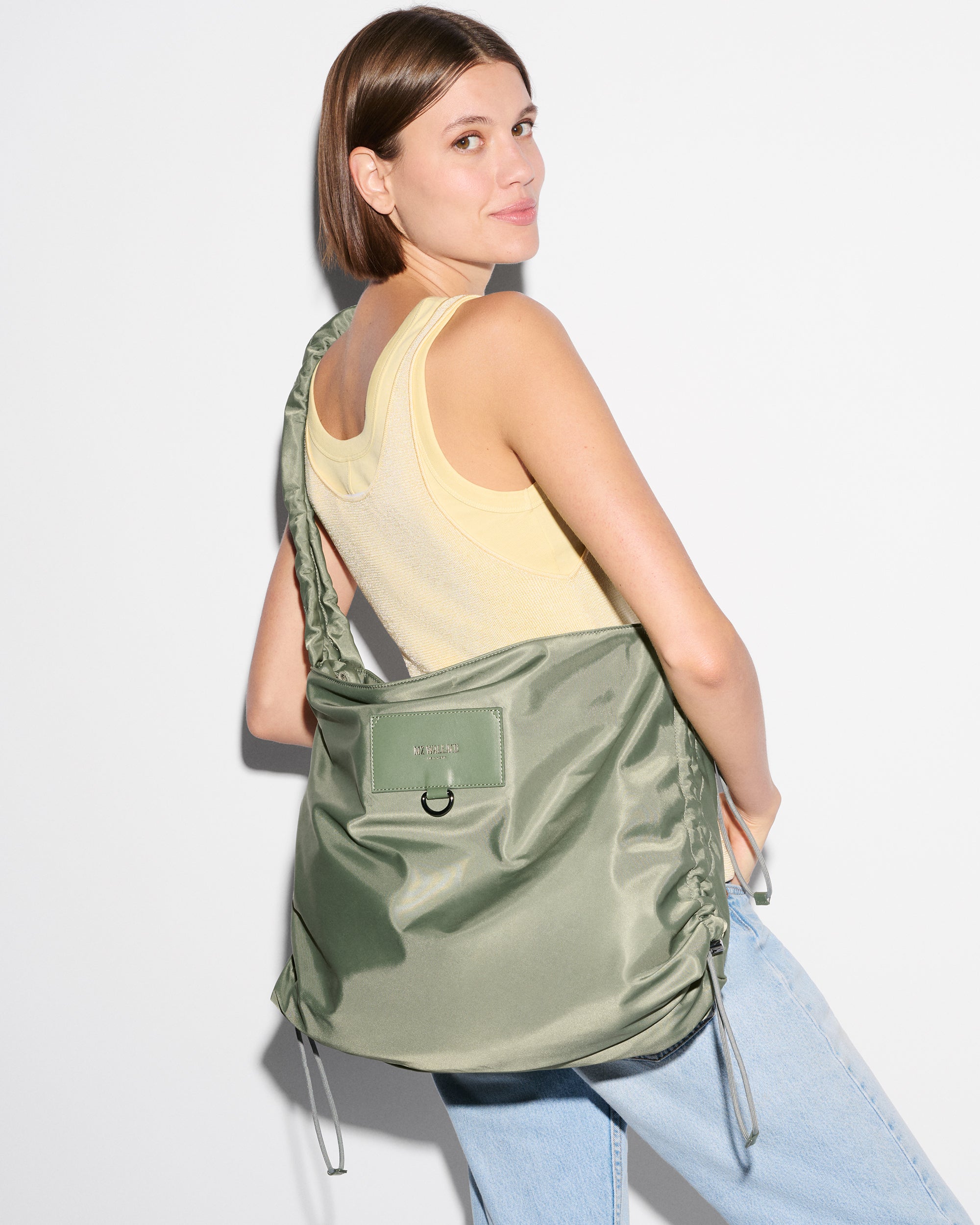 MZ Wallace | Agave Green Large Scrunch Shoulder