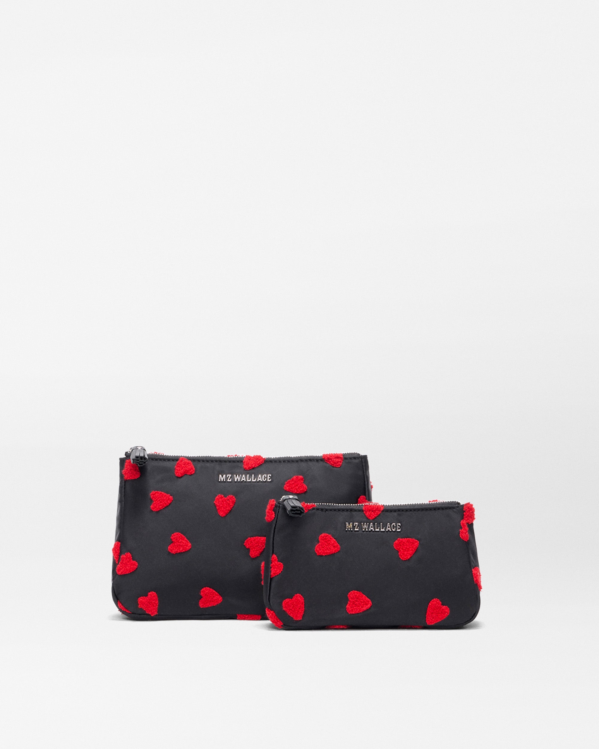 Black with Red Heart Flock Luna Cosmetic Bundle