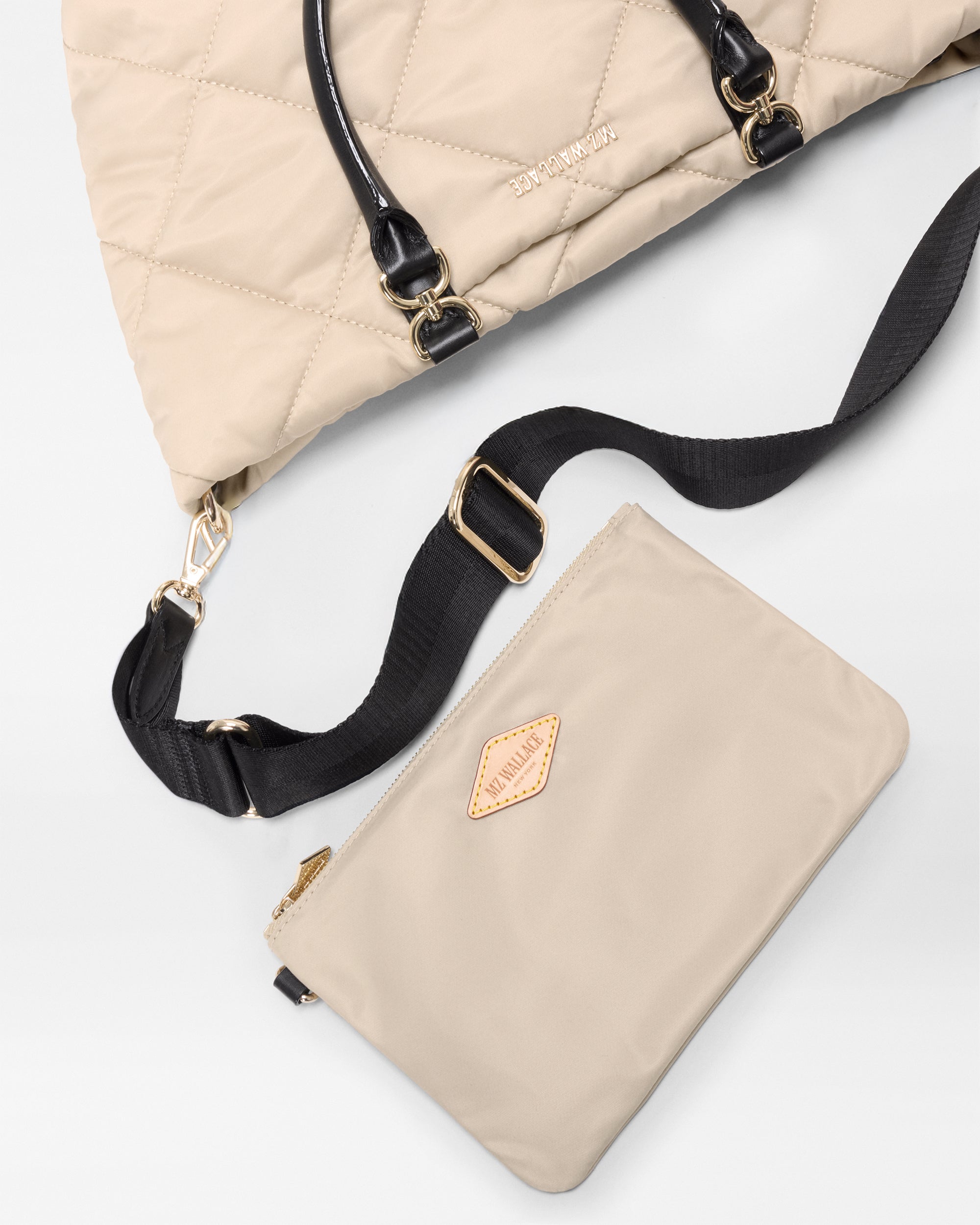 MZ Wallace Buff/Black Small Madison E/W Tote – Tote | MZ Wallace