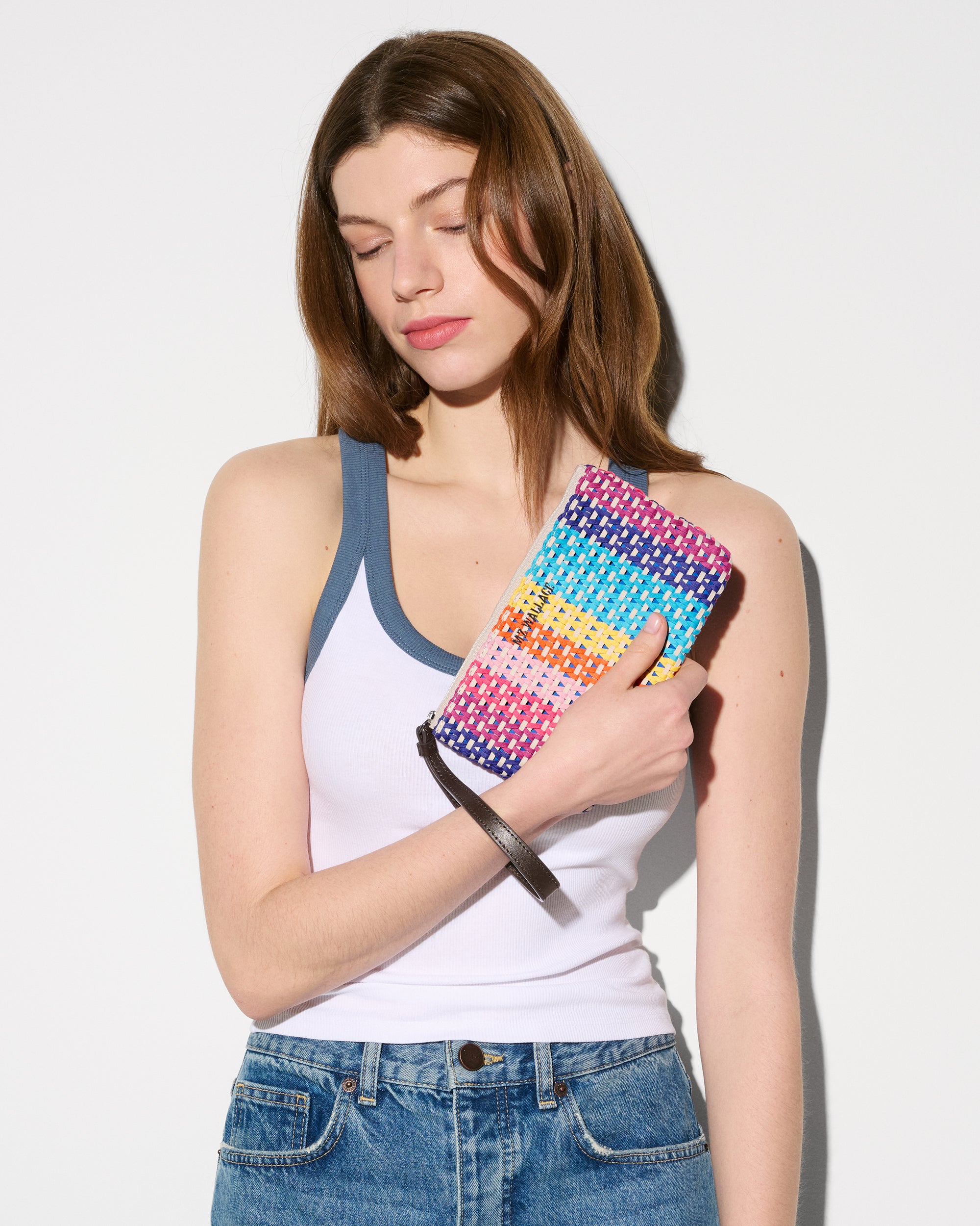 MZ Wallace Feria Stripe Flat Metro Wristlet – Accessories | MZ Wallace