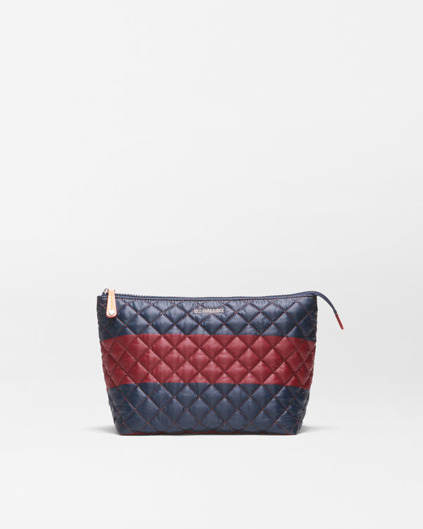 Rugby Stripe Zoey Large Zip Pouch