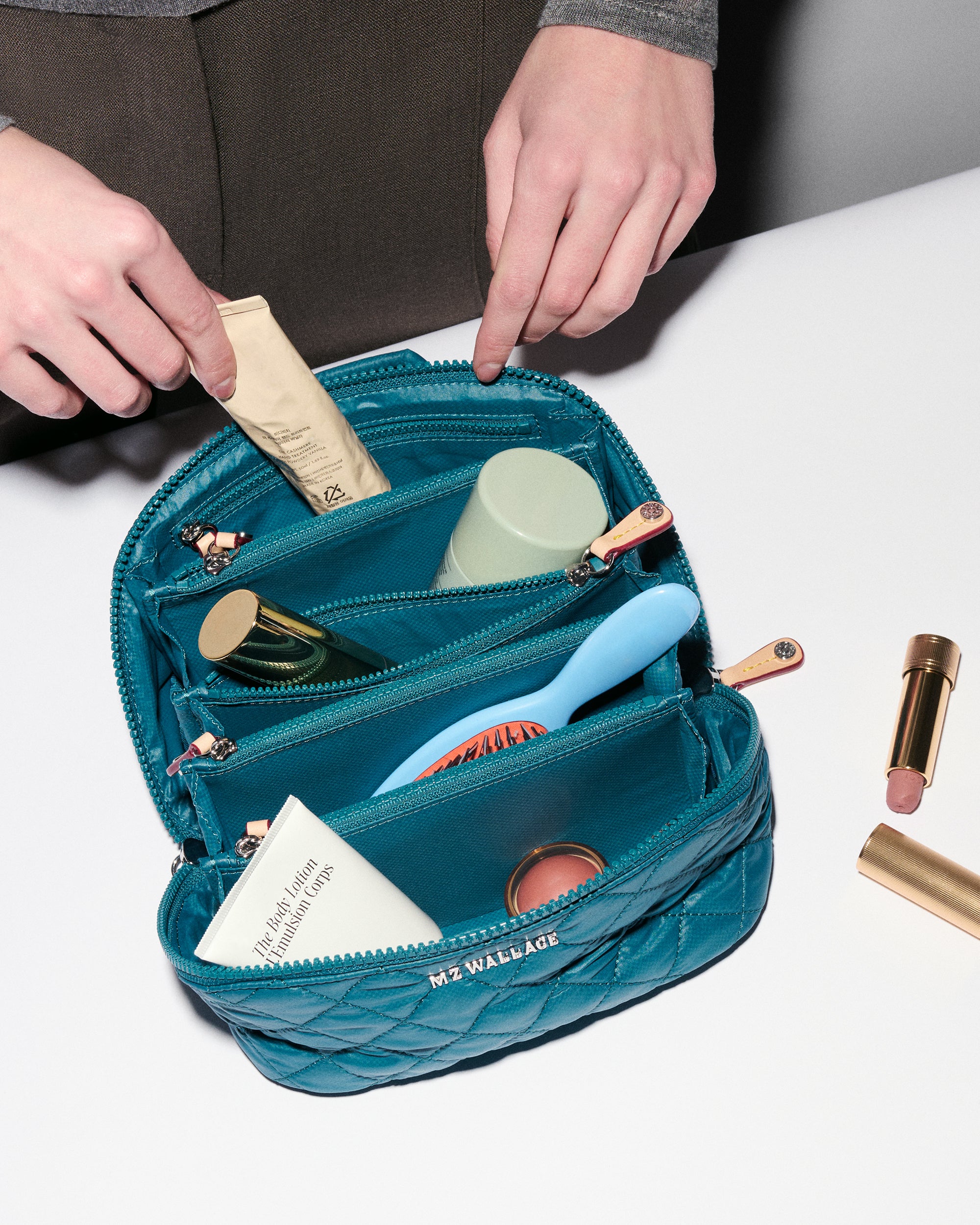 MZ Wallace | Pacific Blue | Metro Accordion Cosmetic