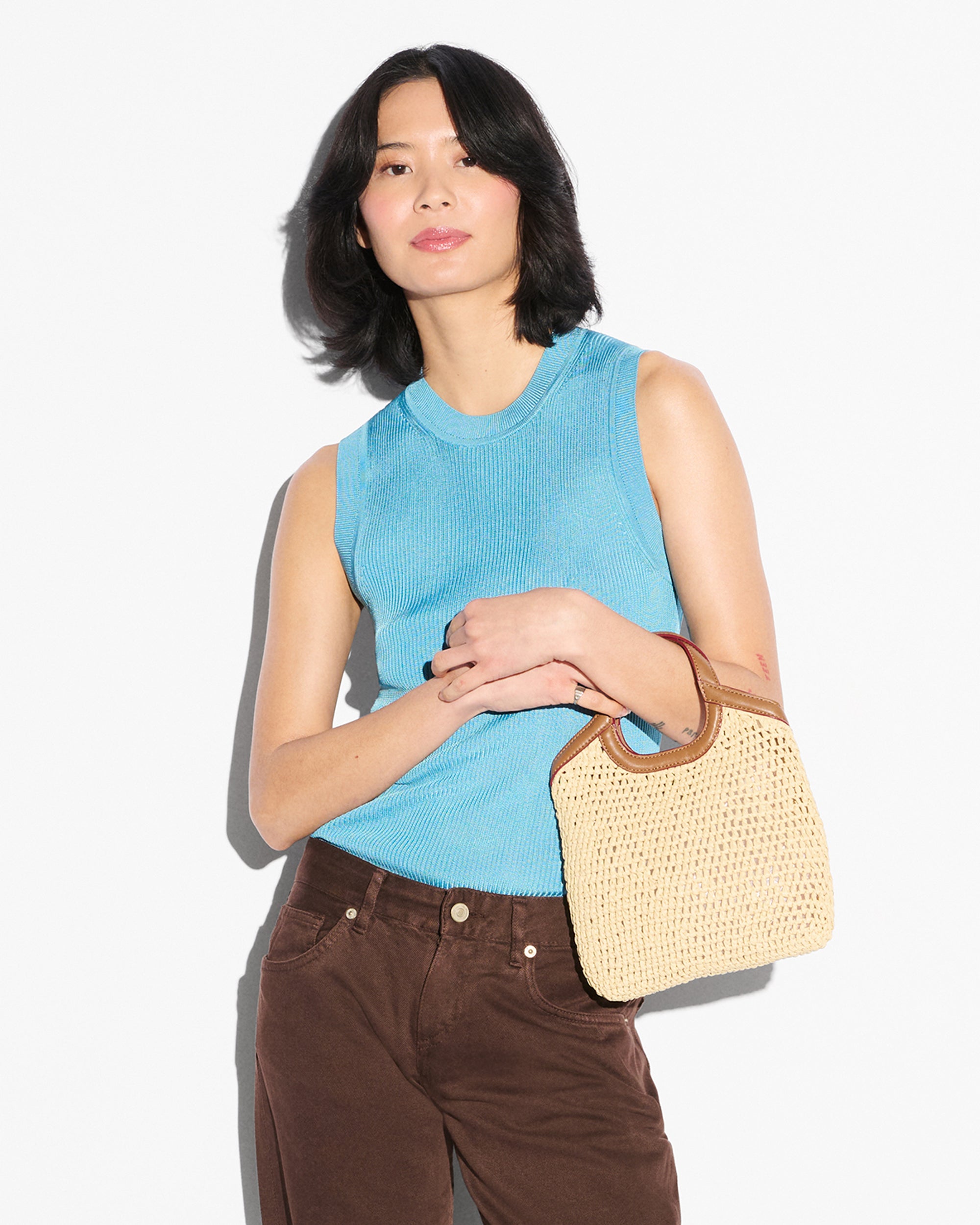 MZ Wallace | Camel Crochet Mini Georgica Tote
