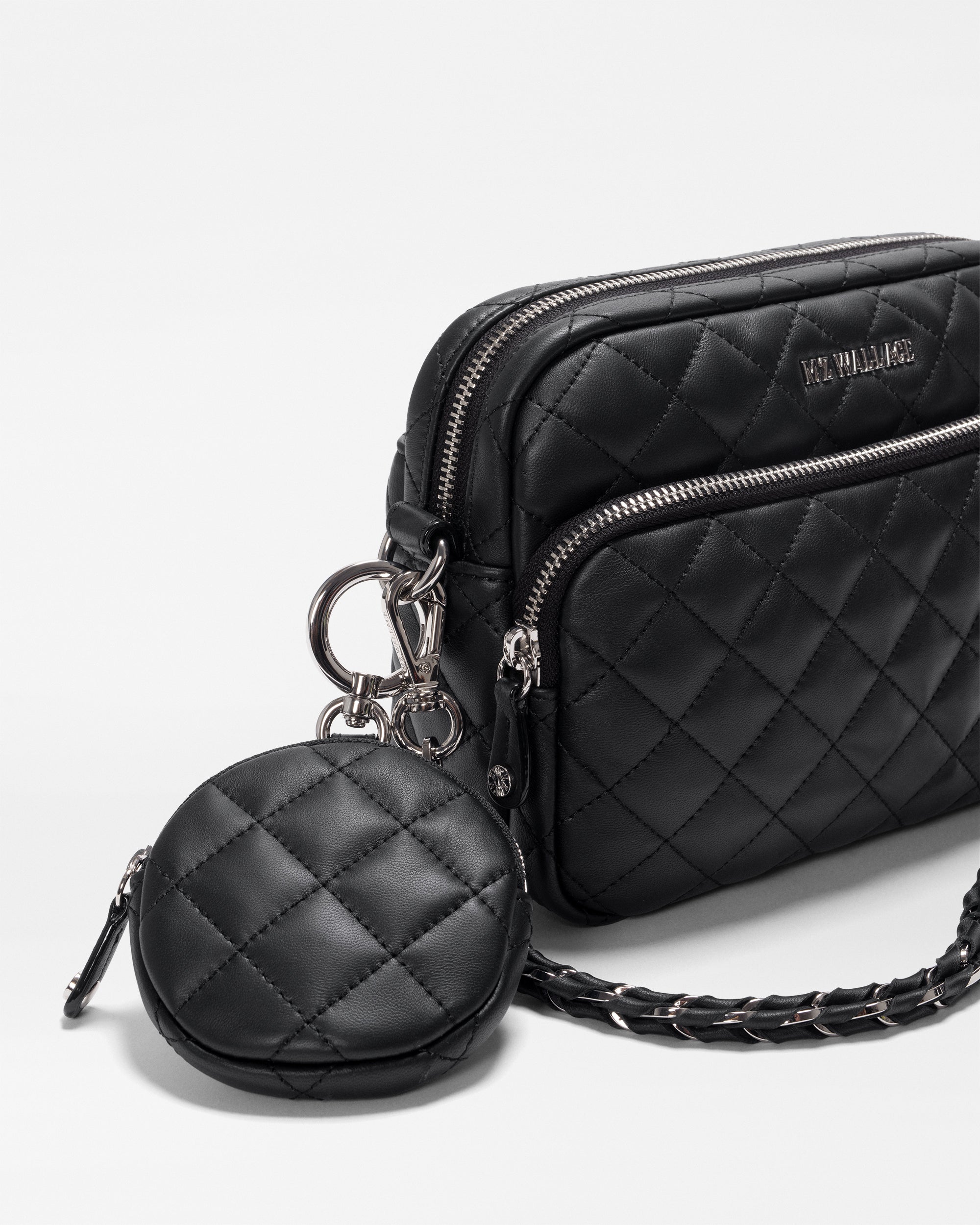 Black Quilted Leather Small Metro Camera Bag