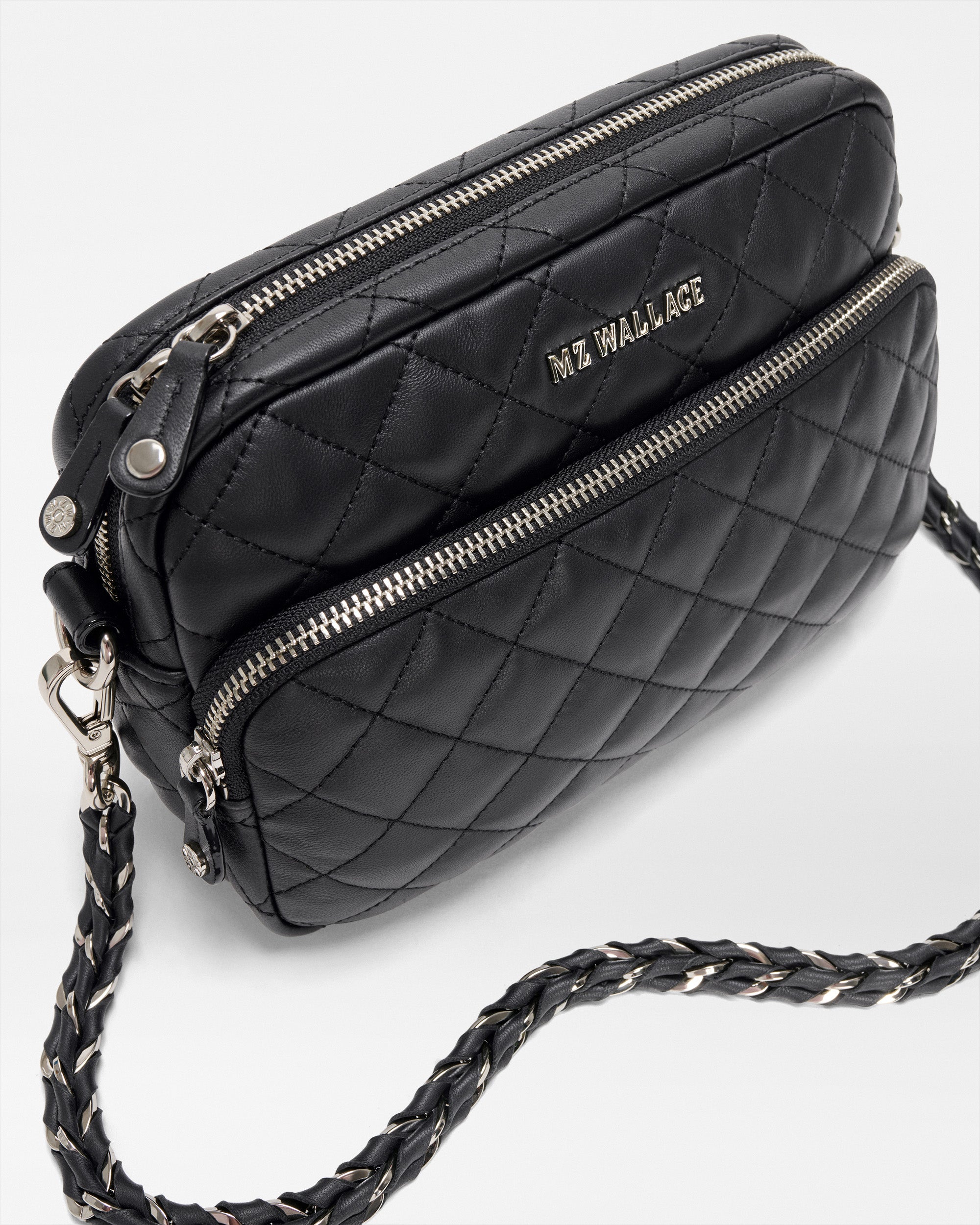 Black Quilted Leather Small Metro Camera Bag