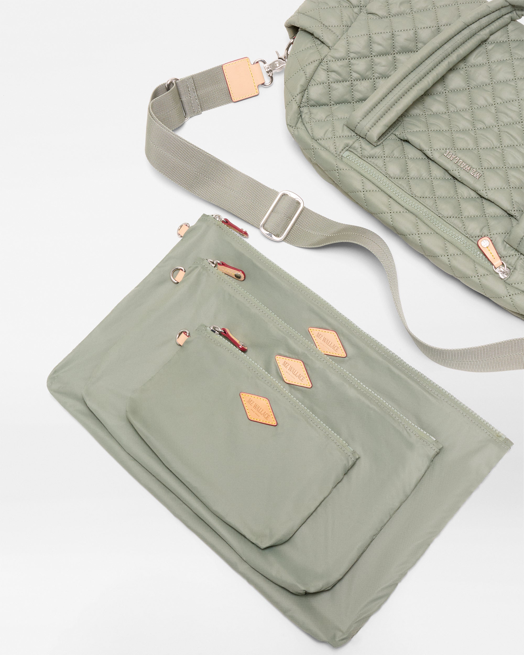 MZ Wallace Agave Green Jimmy Deluxe Duffel – Duffle | MZ Wallace