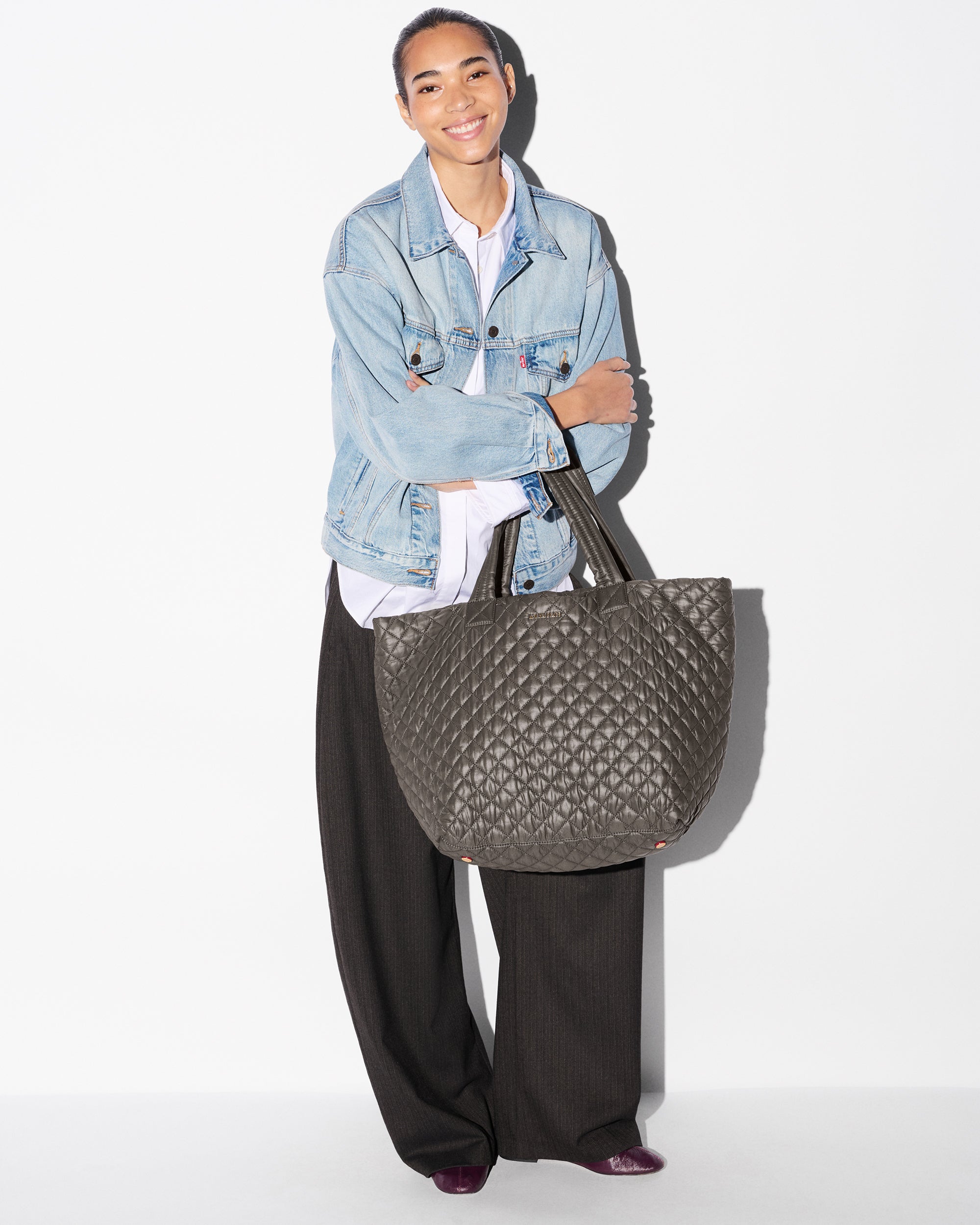 MZ Wallace Magnet Gray Large Metro Tote Bag Deluxe II - Luxury
