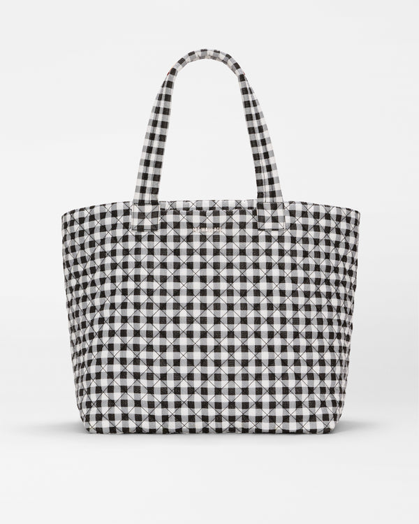 Black/White Gingham Large Metro Tote Deluxe