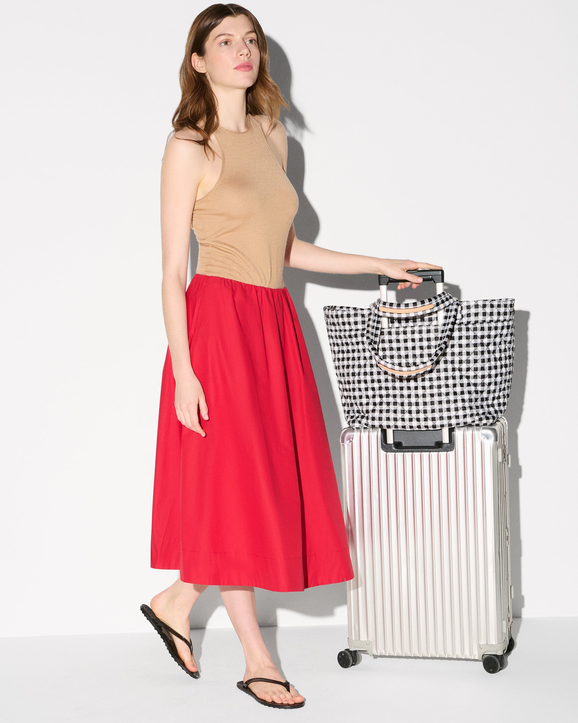 Black/White Gingham Large Metro Tote Deluxe
