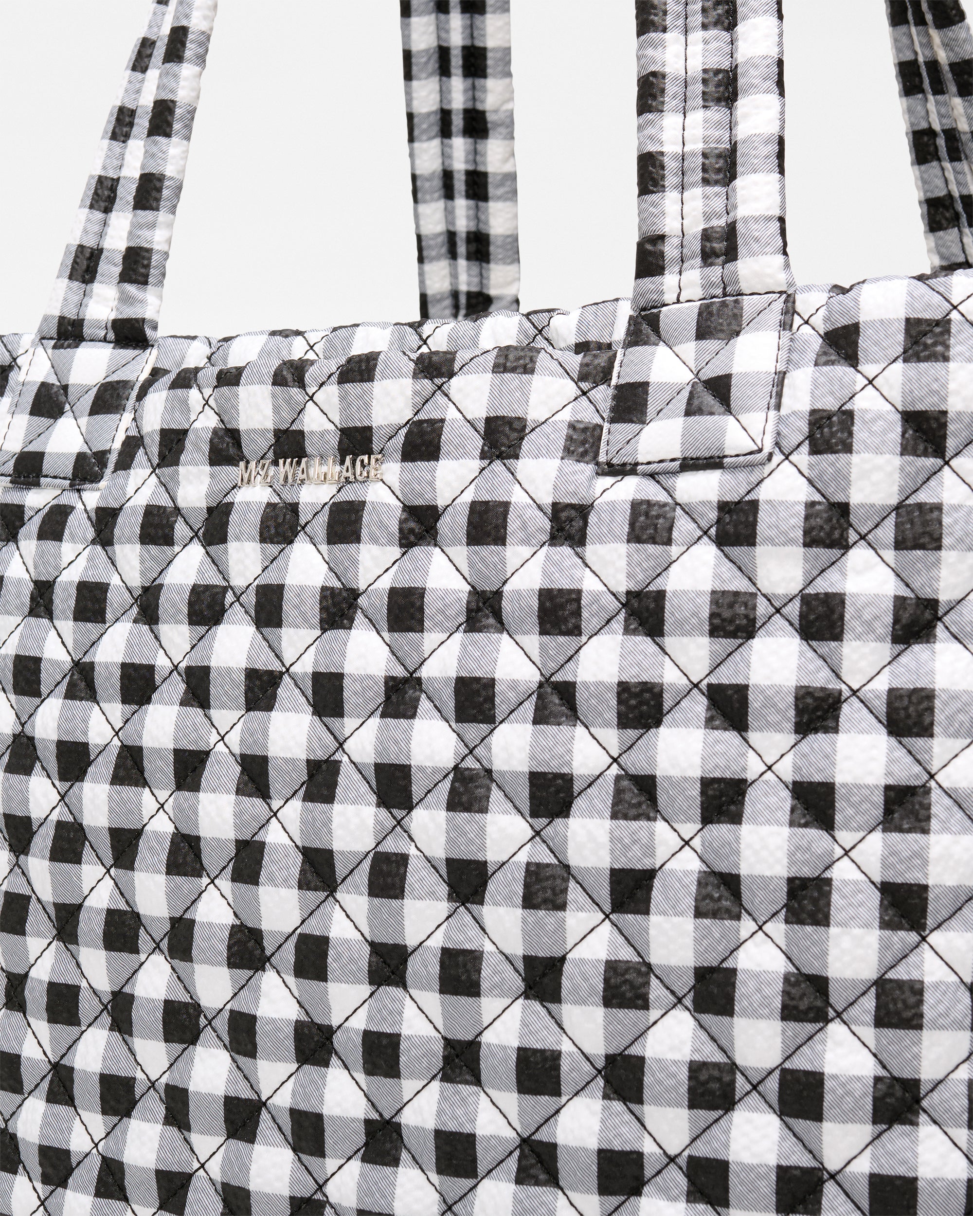 Black/White Gingham Large Metro Tote Deluxe