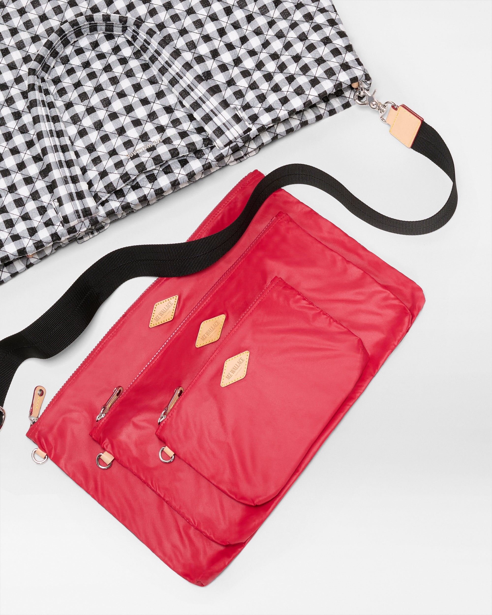 Black/White Gingham Large Metro Tote Deluxe