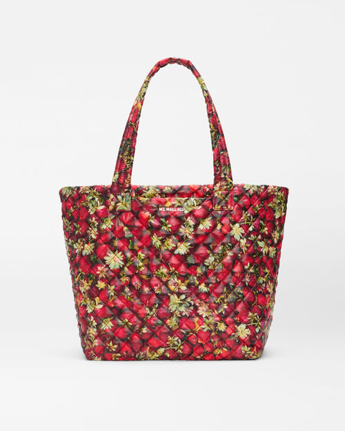 Strawberry Print Medium Metro Tote Deluxe