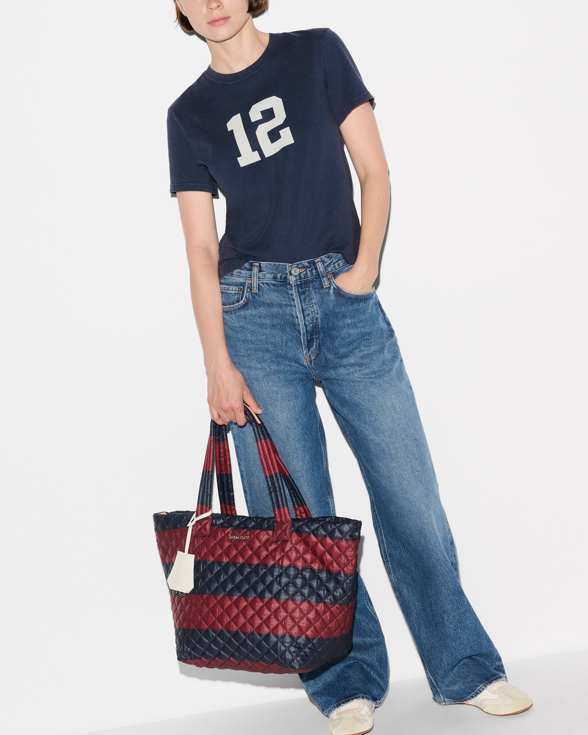 Rugby Stripe Medium Metro Tote Deluxe