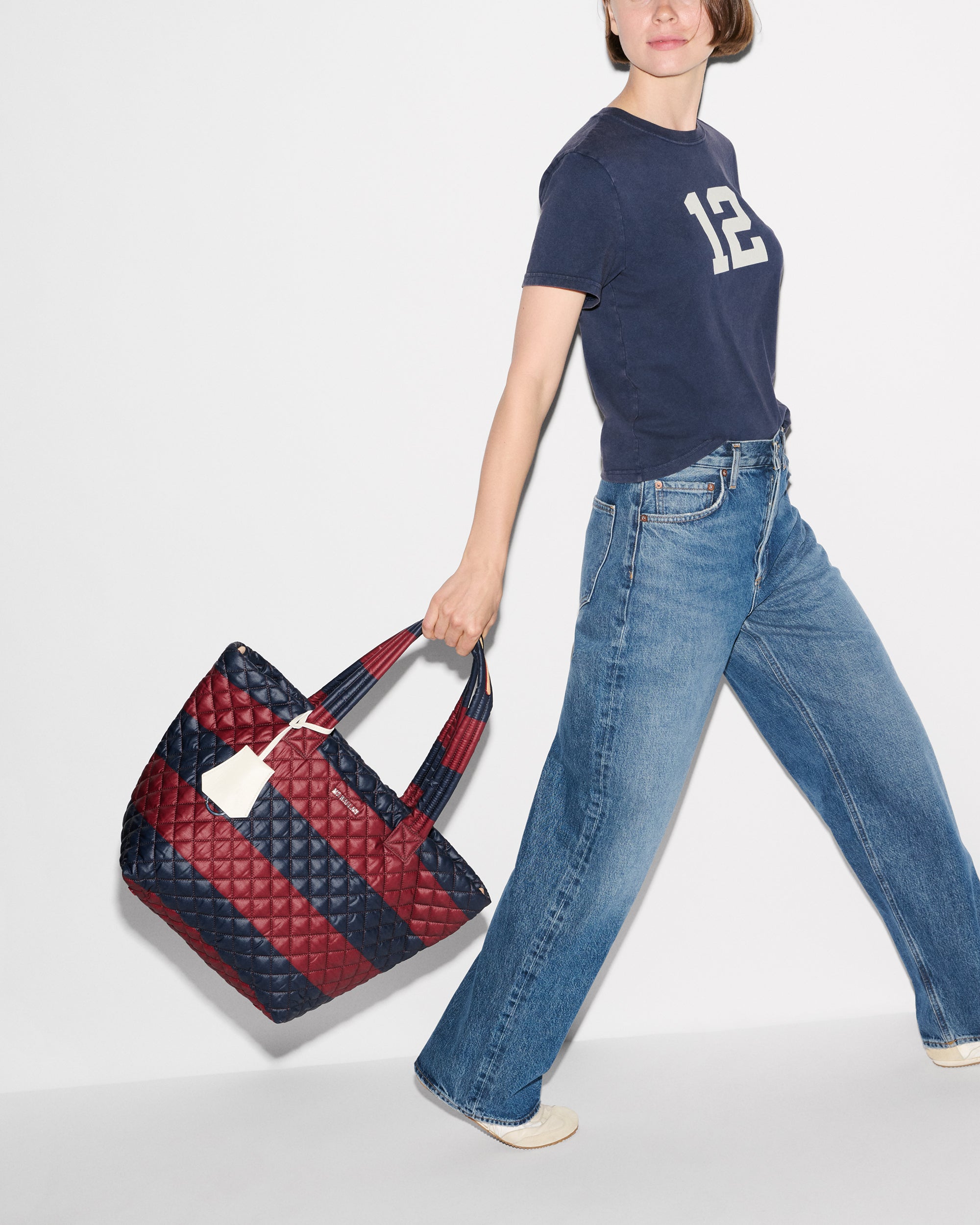 Rugby Stripe Medium Metro Tote Deluxe