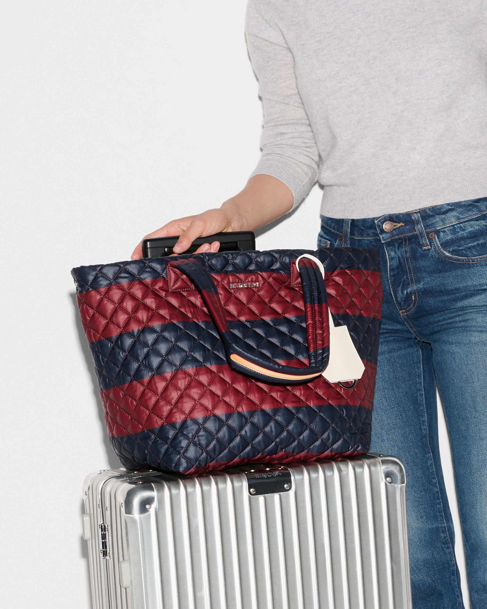 Rugby Stripe Medium Metro Tote Deluxe