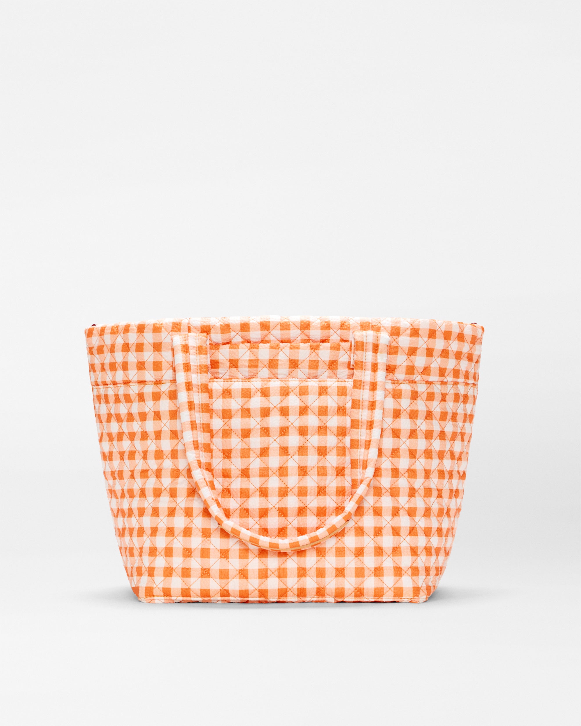 Sunset Orange Gingham Medium Metro Tote Deluxe