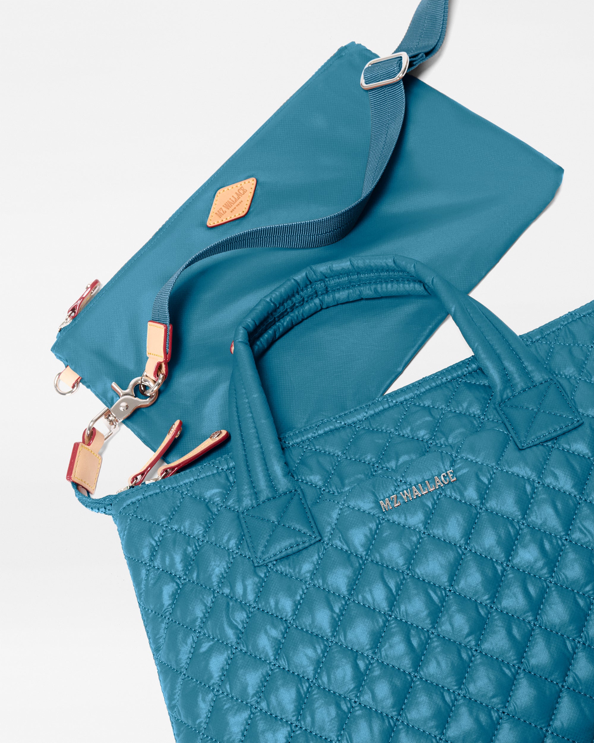 MZ Wallace Pacific Turquoise Blue Sutton Deluxe Small Handbag | MZ