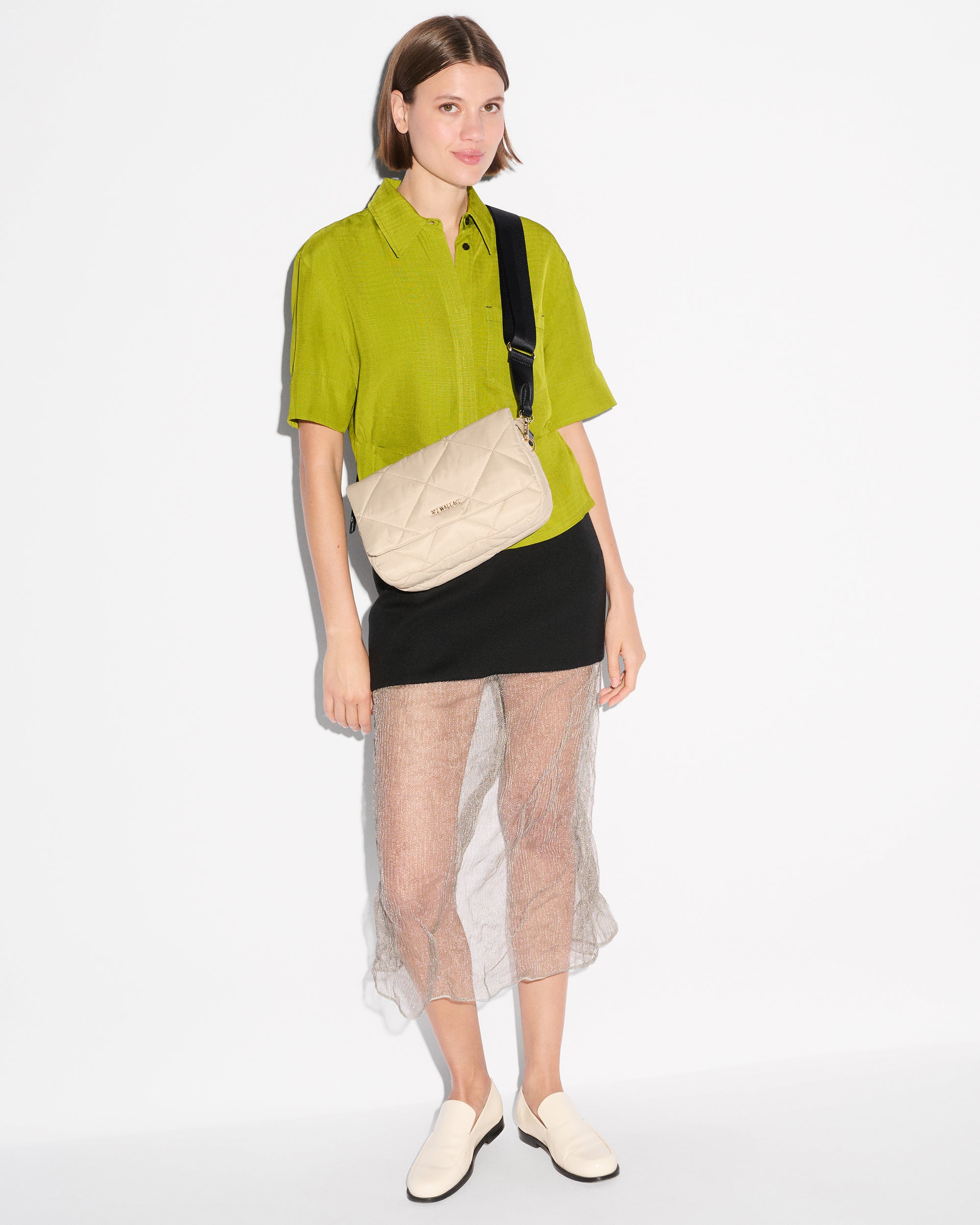 Buff/Black Madison Flap Crossbody