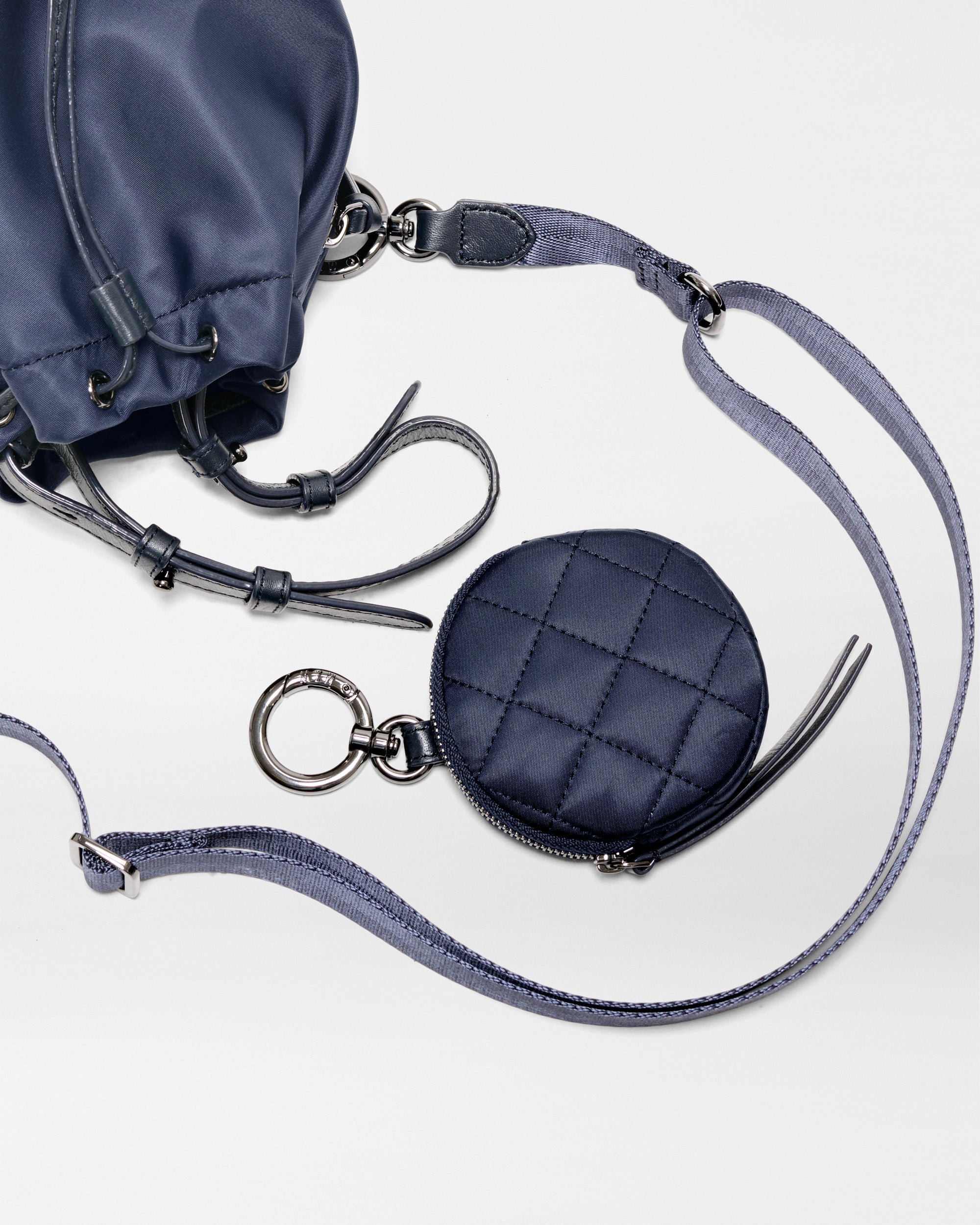 Navy Waverly Bucket Bag