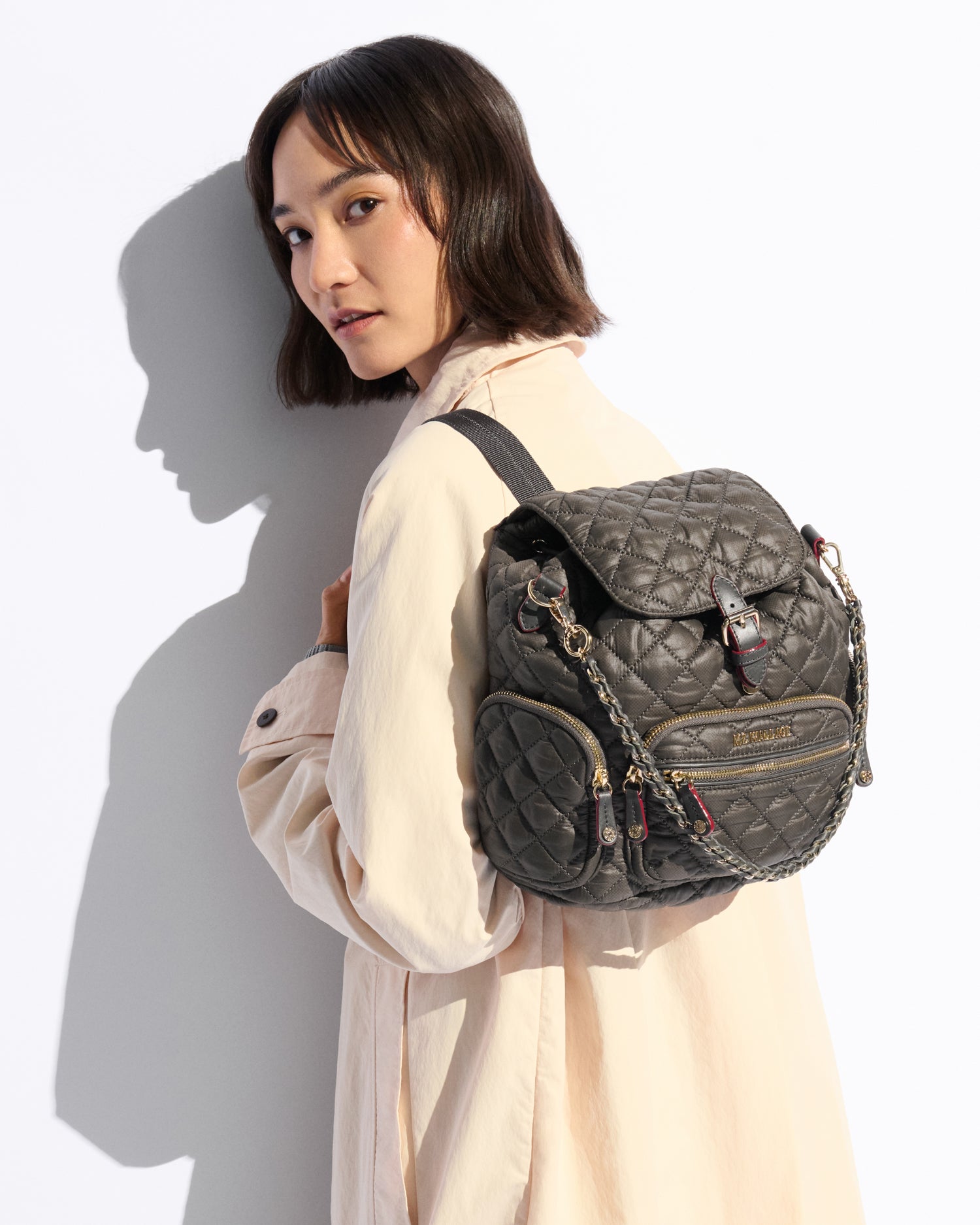 MZ Wallace | Magnet Mini Crosby Backpack | HandBag | Luxury Quilted Nylon Convertible Backpack 