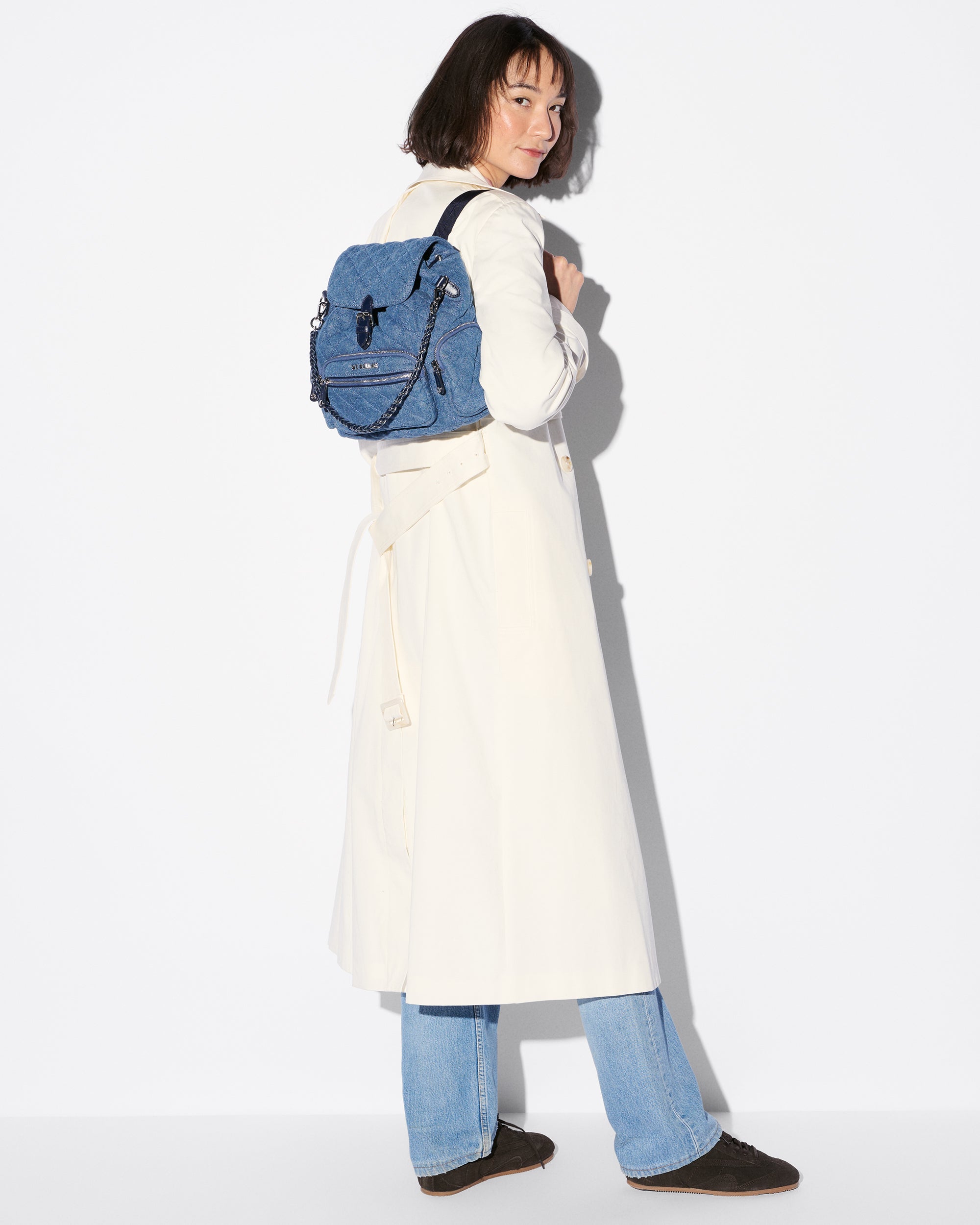 MZ Wallace | True Blue Denim Mini Crosby Backpack