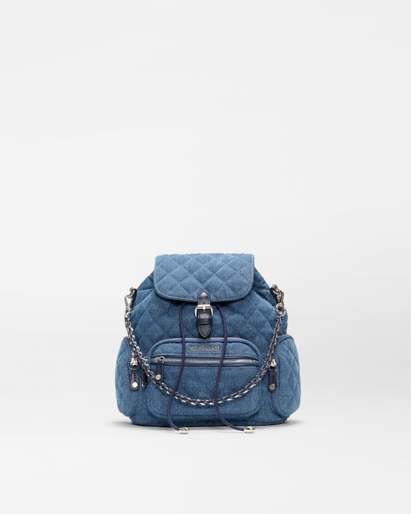 MZ Wallace | True Blue Denim Mini Crosby Backpack