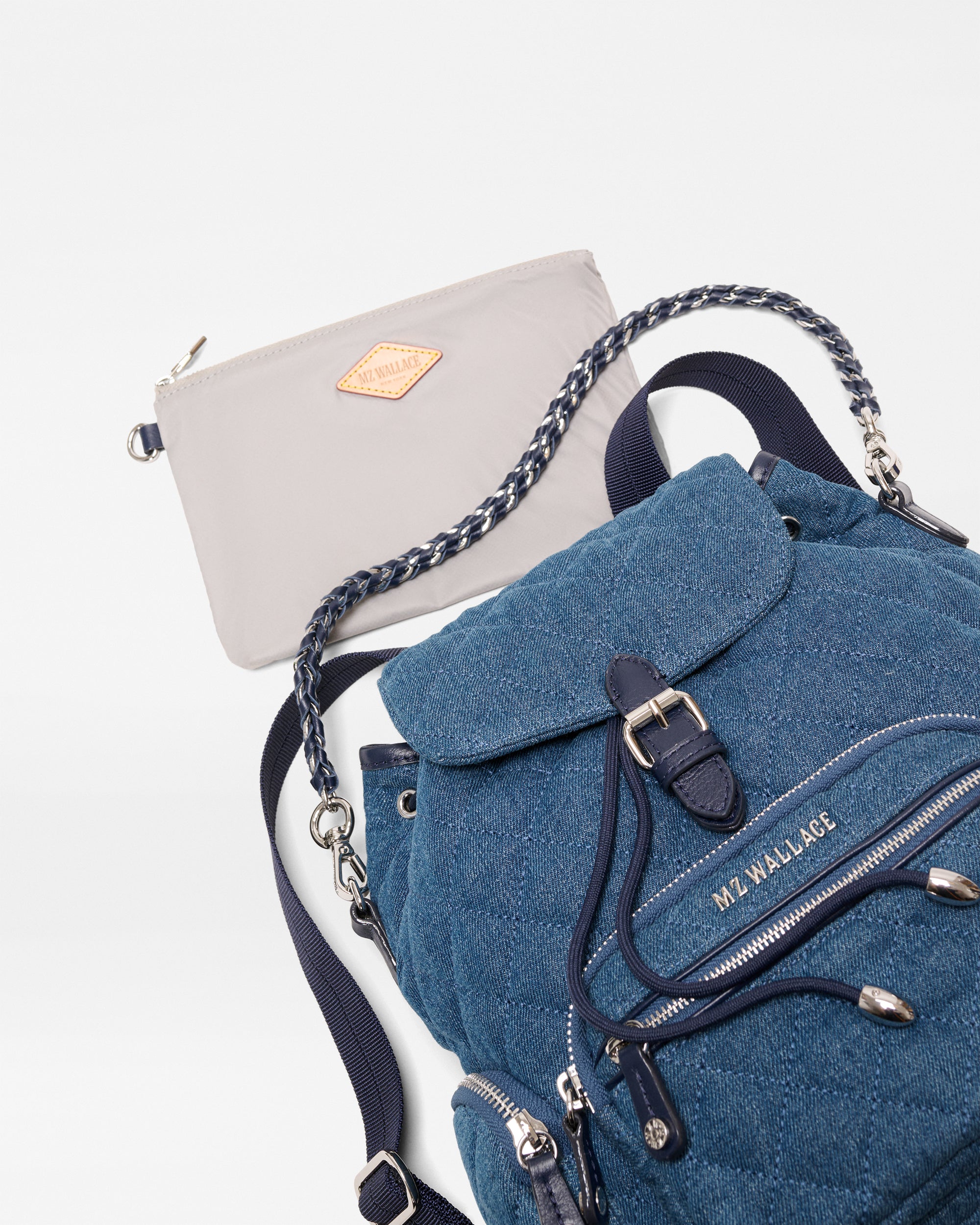 MZ Wallace | True Blue Denim Mini Crosby Backpack