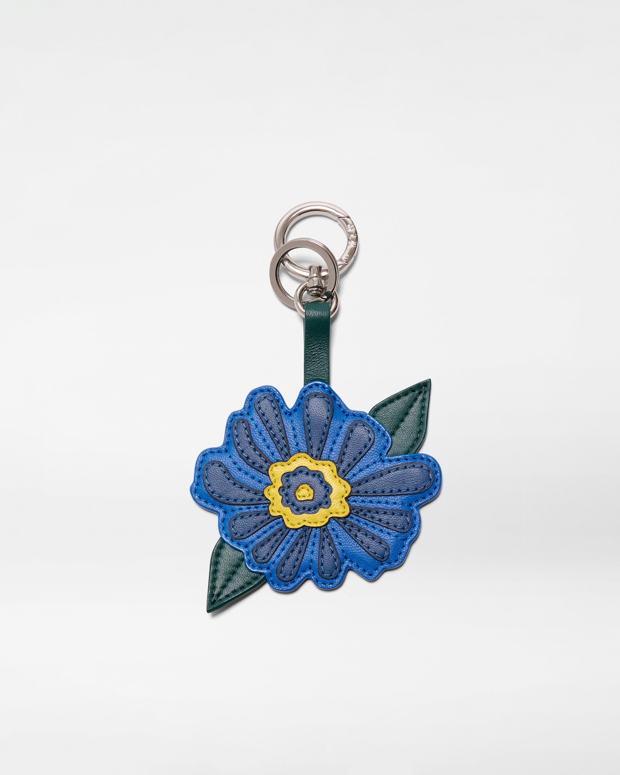 MZ Wallace | Blue Multi Leather Flower Bag Charm | Keychain