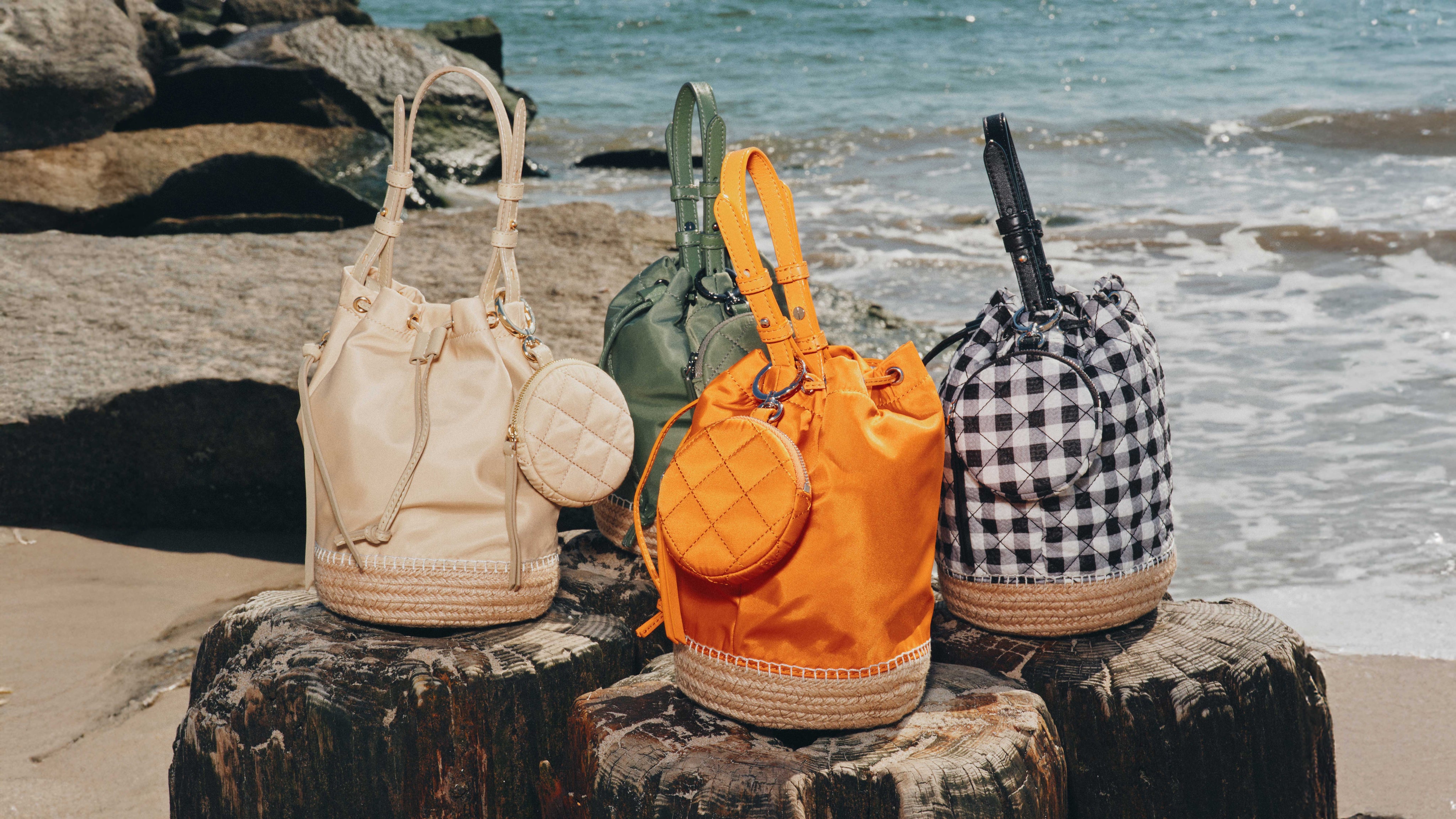 MZ Wallace | Waverly Espadrille Bucket Bags | Summer Handbags | Mini Bags