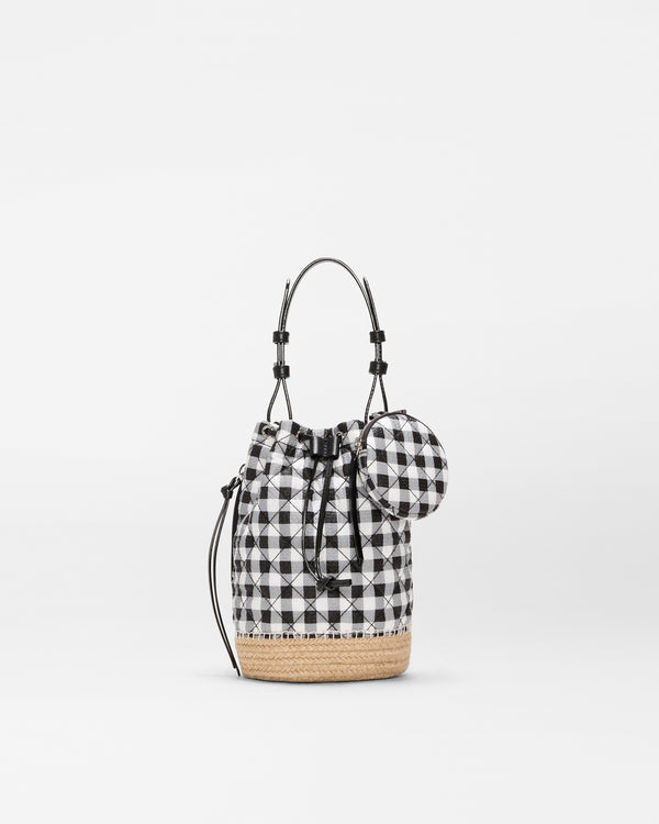 Black/White Gingham Waverly Espadrille Bucket