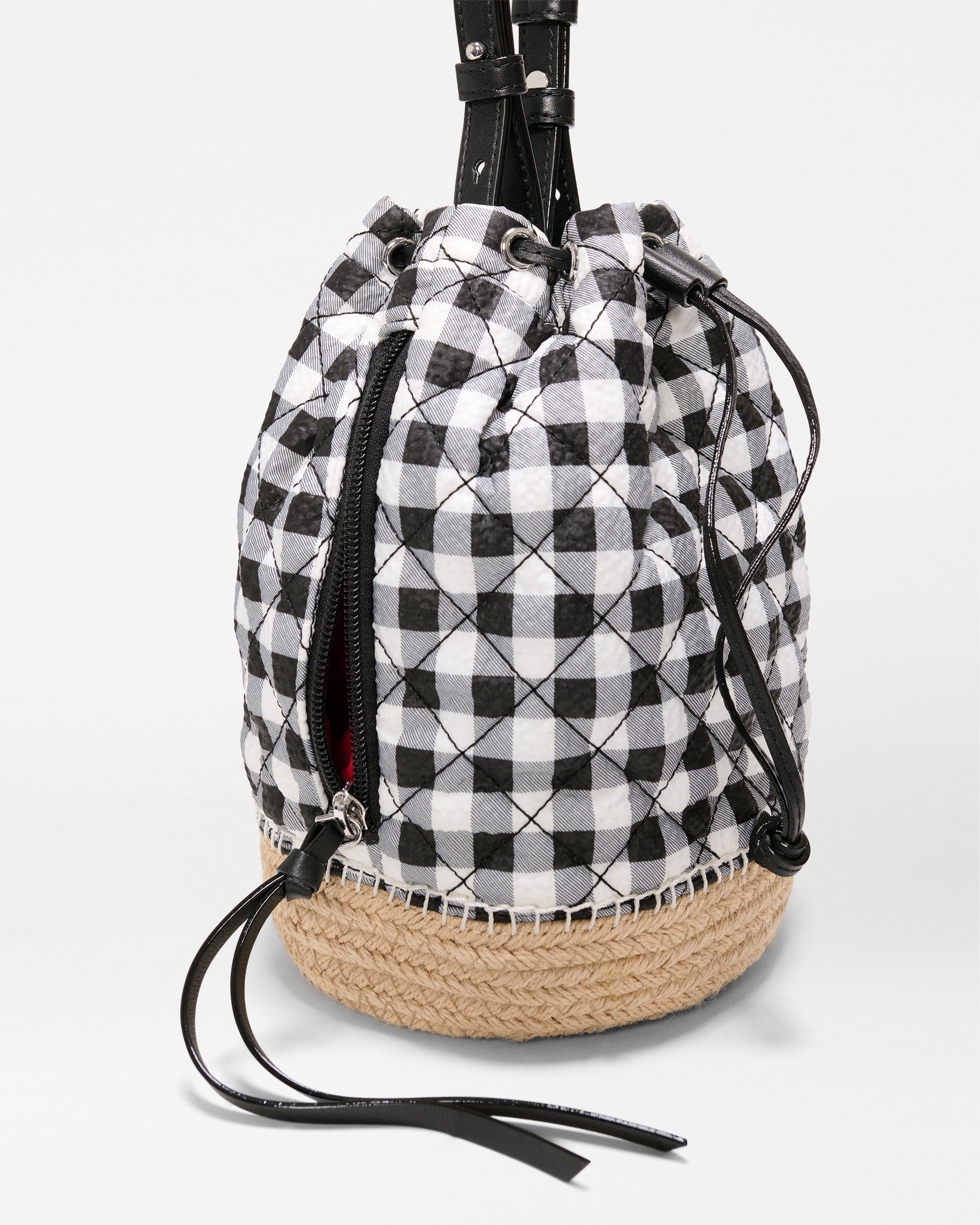 Black/White Gingham Waverly Espadrille Bucket