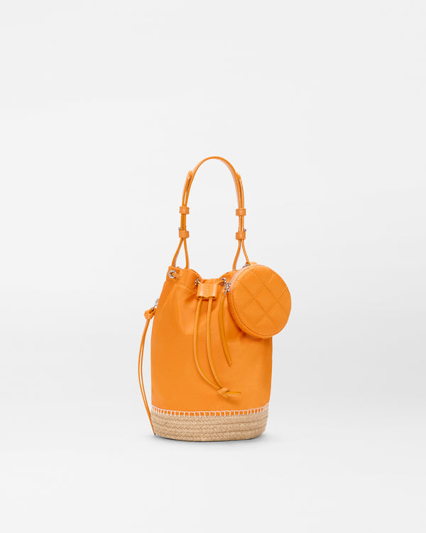 Sunset Orange Waverly Espadrille Bucket Bag