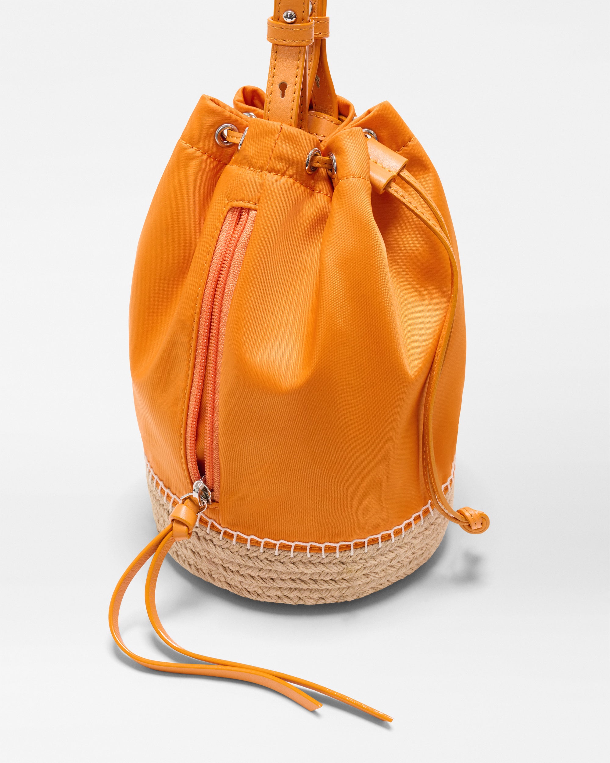 Sunset Orange Waverly Espadrille Bucket Bag