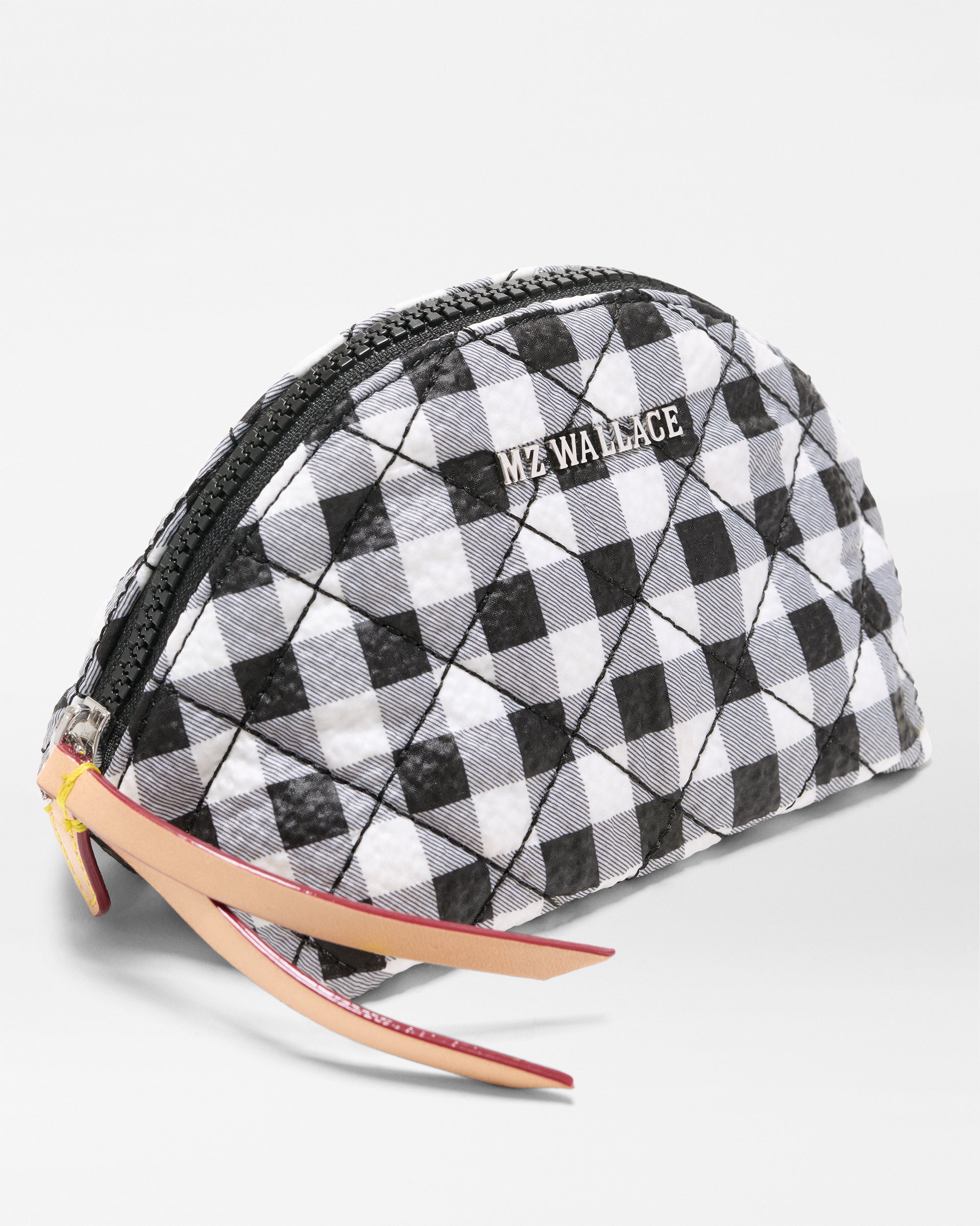 Black/White Gingham Momo Pouch
